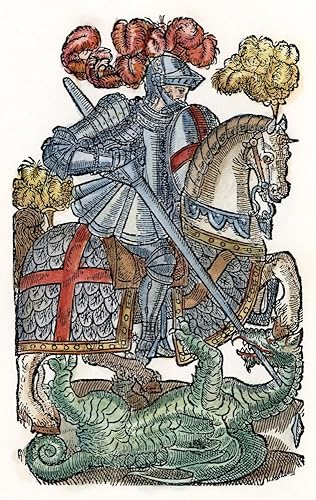 Miniatura 1 de 1598 - Póster impreso en madera de Caballero de la Cruz Roja Nthe Red Cross Knight de la 3 edición de Edmund Spensers The Faerie Queene 1598 (18 x