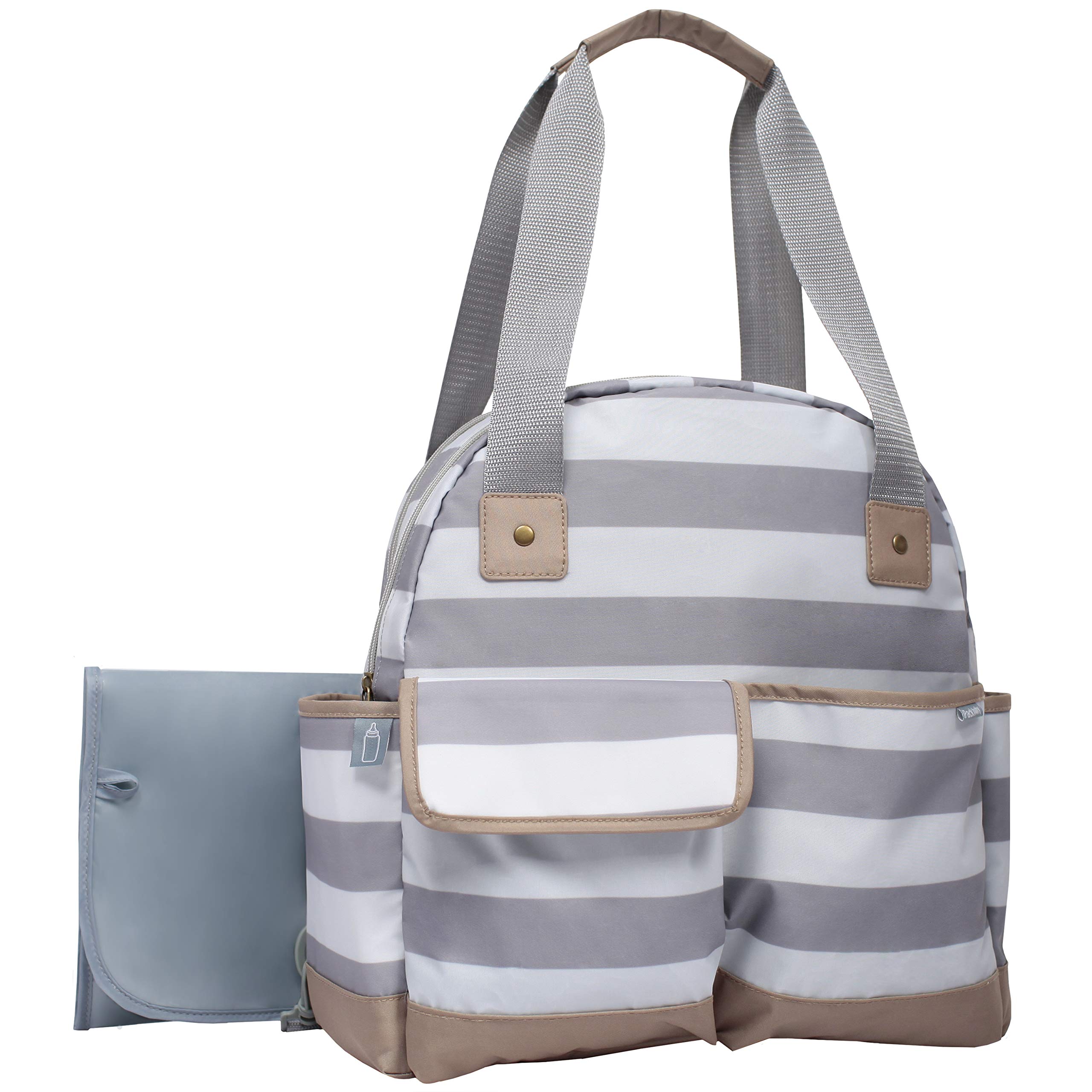 Bowling Large and Roomy Baby Diaper Bag Tote, Gray