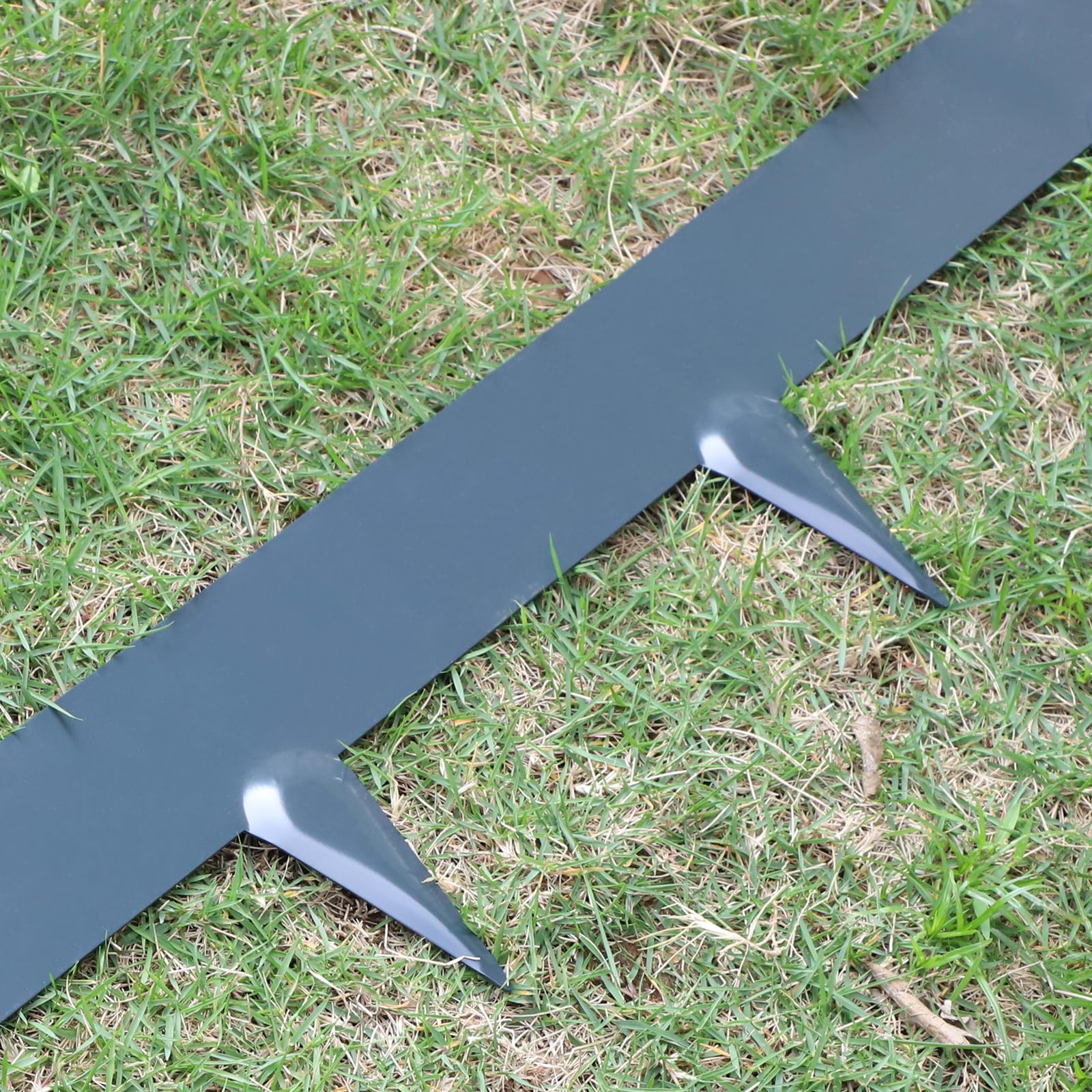 Borduras Jardín Flexible con Piquetas 10m - Bordura Metálica de 15cm de Altura, Separador Jardín Exterior, 10pcs x 1m Bordura de Acero Corten + Un Par de Guantes (Antracita)