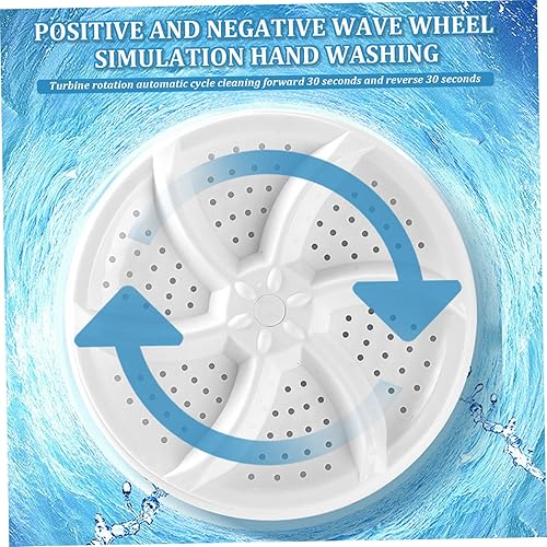 Miniatura 5 de Mini Washing Machine 3.5x2.6" 30min USB Power Round Mini Washer with Suction Low Noise Unidirectional Rotation Submersible Washer Machine for Socks,