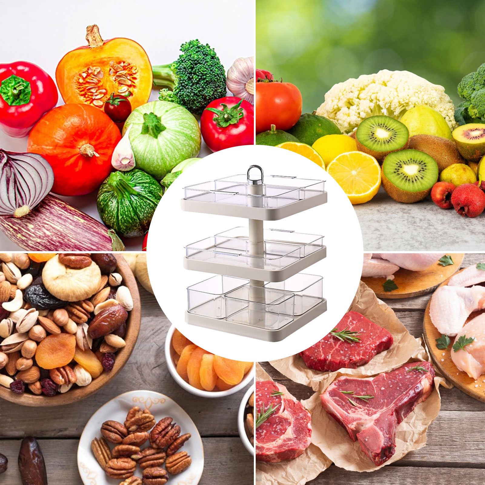 Plateau de Service Bol Repas Multi-Compartiments