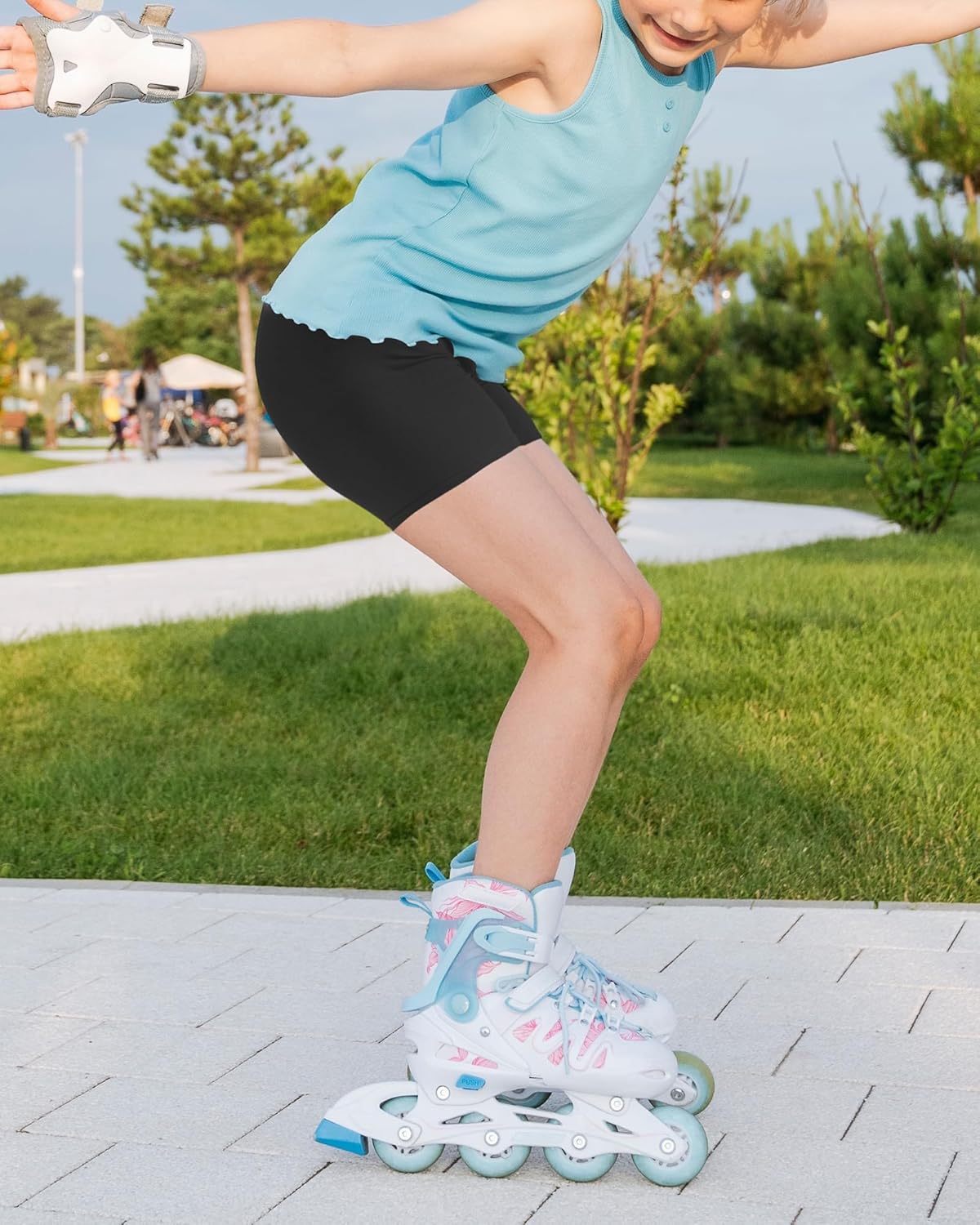 BOOPH 5 Pack Girls Bike Shorts Cotton Cartwheel Shorts for Dance & Under Dresses - Image 3