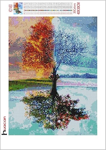 Miniatura 7 de Huacan Paquete de 2 kits de pintura de diamantes, kits de pintura de diamantes para adultos, taladro cuadrado completo, arte de diamantes 5D, kit de