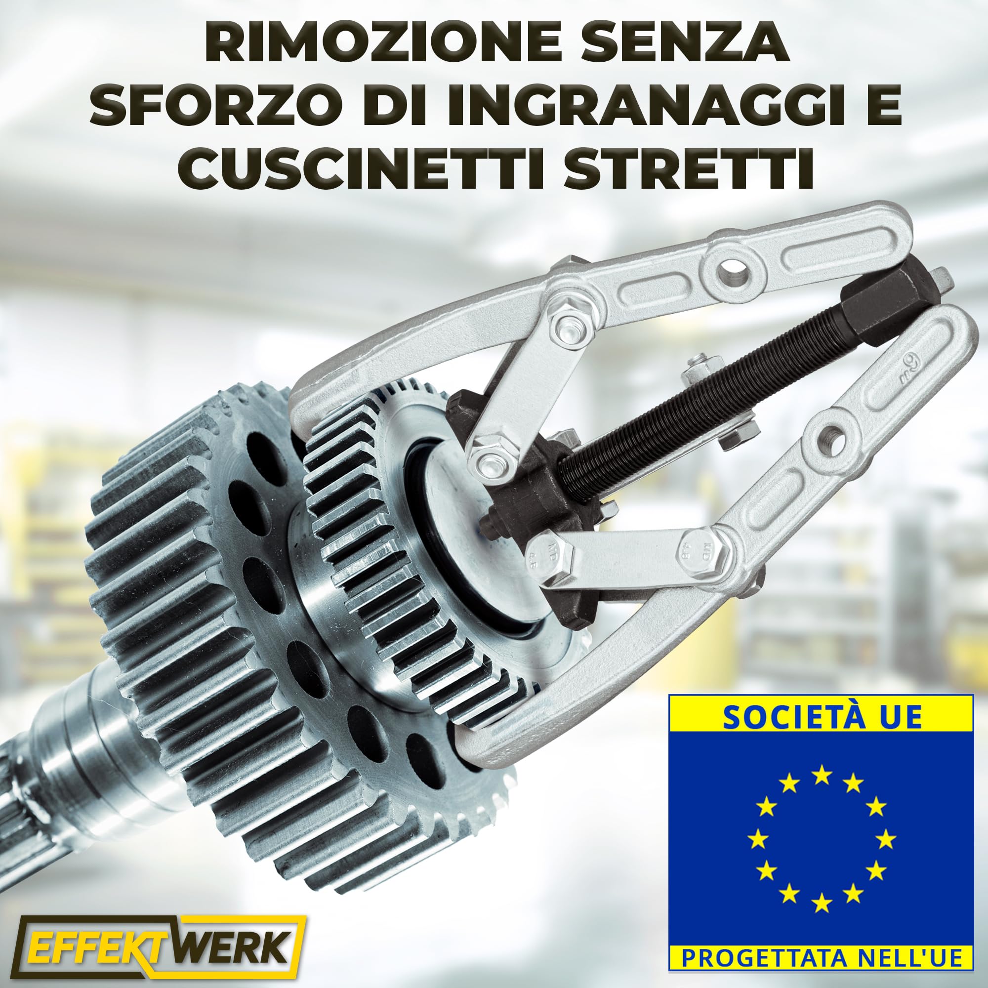 Estrattore per ingranaggi a 3 ganasce - 6"/15 cm - Kit di rimozione cuscinetto ruota per puleggia stretta, volano e disco freno - Per impieghi gravosi con ganasce reversibili