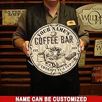 Vista 6 de Artsy Woodsy Letrero de madera de barra de café personalizado, placa de pared para decoración de cocina, regalos personalizados para amantes