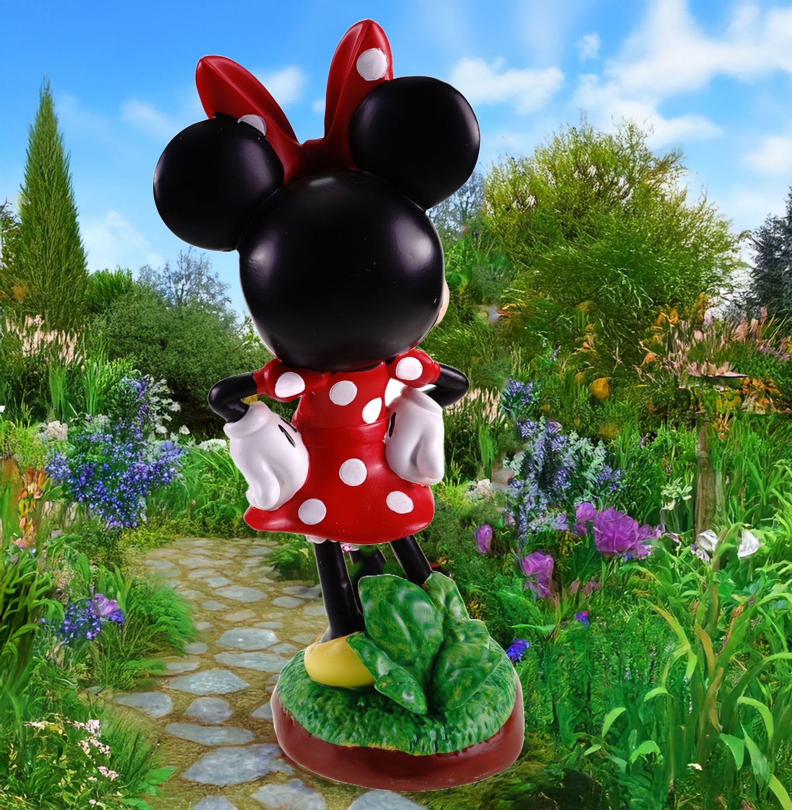 Minnie Mouse Gartenfigur Wetterfeste Disney Dekoration für Garten Zuhause| 40cm Polyresin Statue | Charmante Figur für Innen & Außen Fans | Offiziell lizenziert