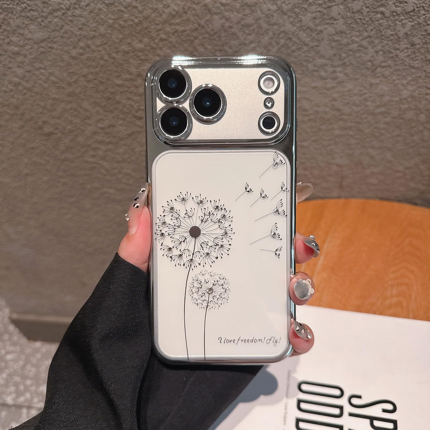 Coque pour iPhone 17 Pro argent silicone rigide motif plaqué premium - 7