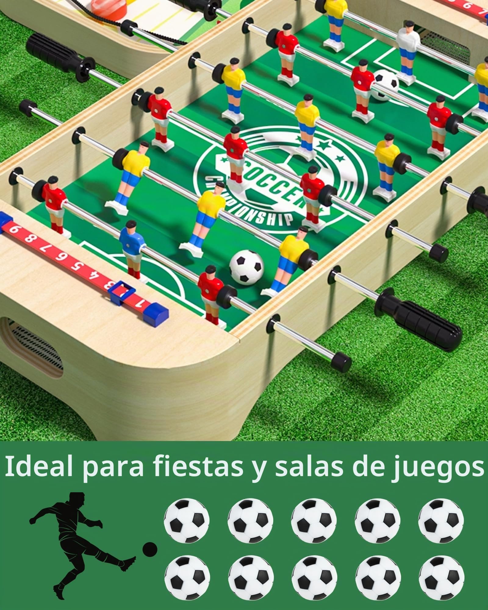 10 Pelotas Futbolín – Bolas Repuesto 32 mm para futbolines para niños y Adultos, Accesorios para Juegos de Futbol y Entrenamiento