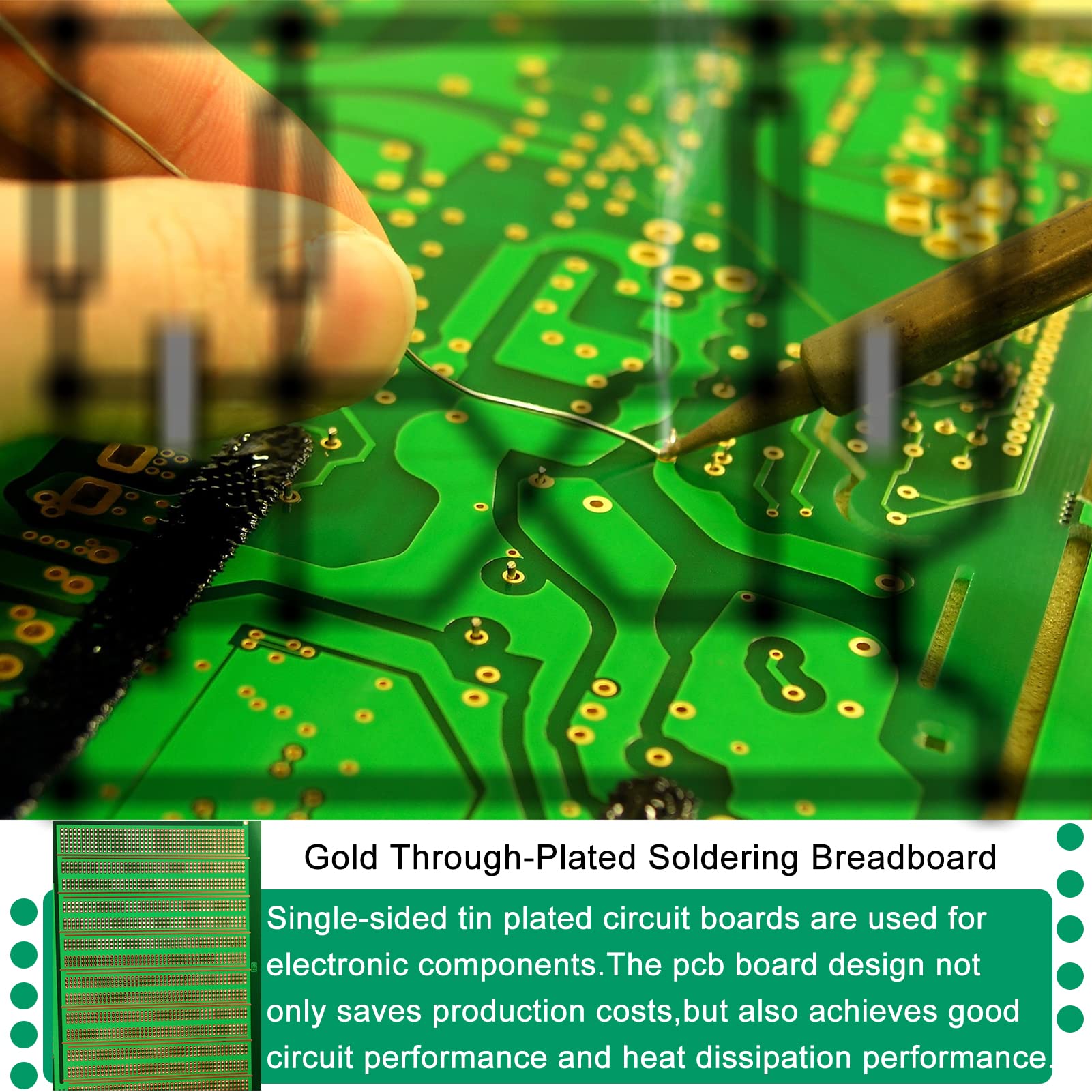 Protoboard For Arduino Circuit Board 6-Pack Solderable Breadboards - Gold-Plated Protoboard ...