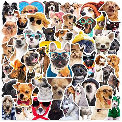 Pet Dog Stickers for Kids, 50pcs Funny Dog Stickers Puppy Animal Decals Waterproof ...