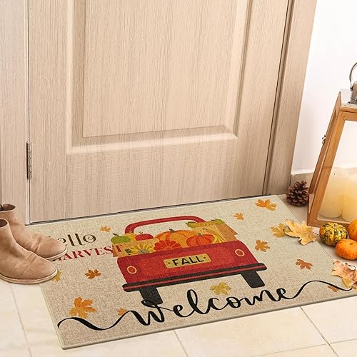 Miniatura 2 de Arttown Tapete para puerta de Halloween, tapete de bienvenida de otoño, tapete de bruja y araña, tapete para puerta delantera, tapete de entrada