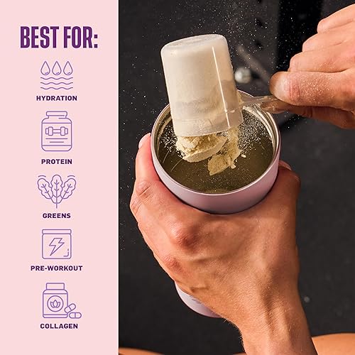 Miniatura 4 de BlenderBottle Vaso coctelero aislado 2 en 1 de acero inoxidable, tapa a prueba de fugas, pajita, BlenderBall, sin BPA, para batidos de proteínas,