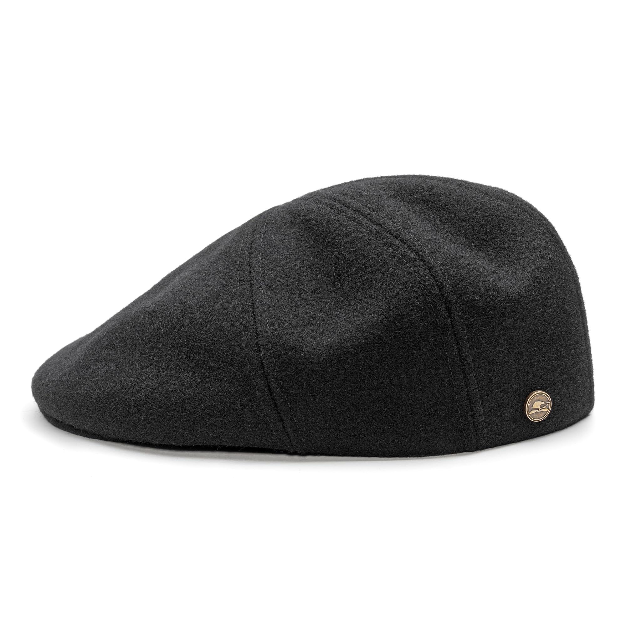 Sterkowski Men's Black Ivy Five | 100% Wool Flat Cap For And Wo | Newsboy Driving Gatsby Ivy Irish Scally Cabbie Peaky Scully English Paperboy Winter 5 Panel Cabby Newspaper Cab Driver 58 Cm