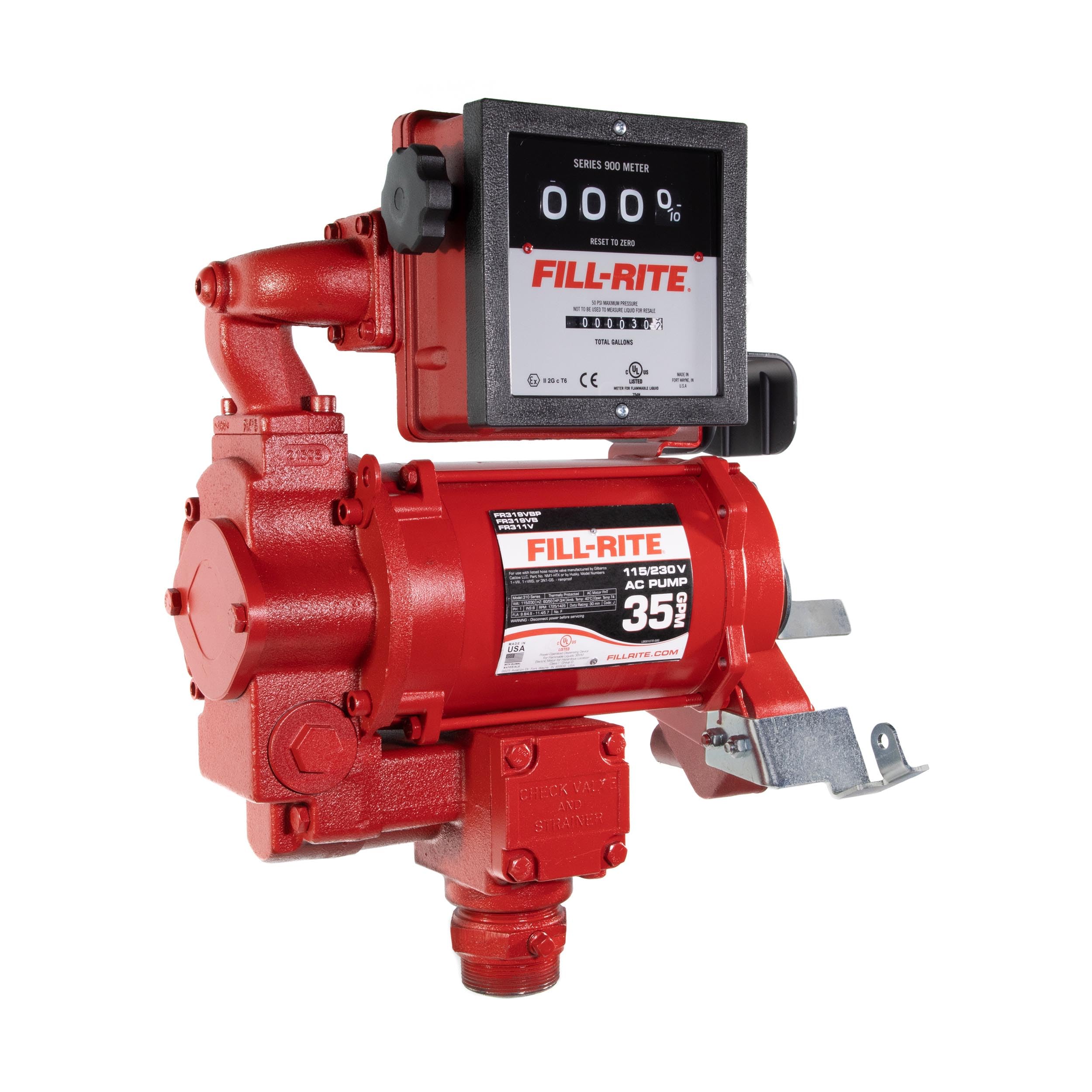 Fill-RiteFR311VN 115V/230V 35 GPM Fuel Transfer Pump w/Mechanical Meter (Gallons)