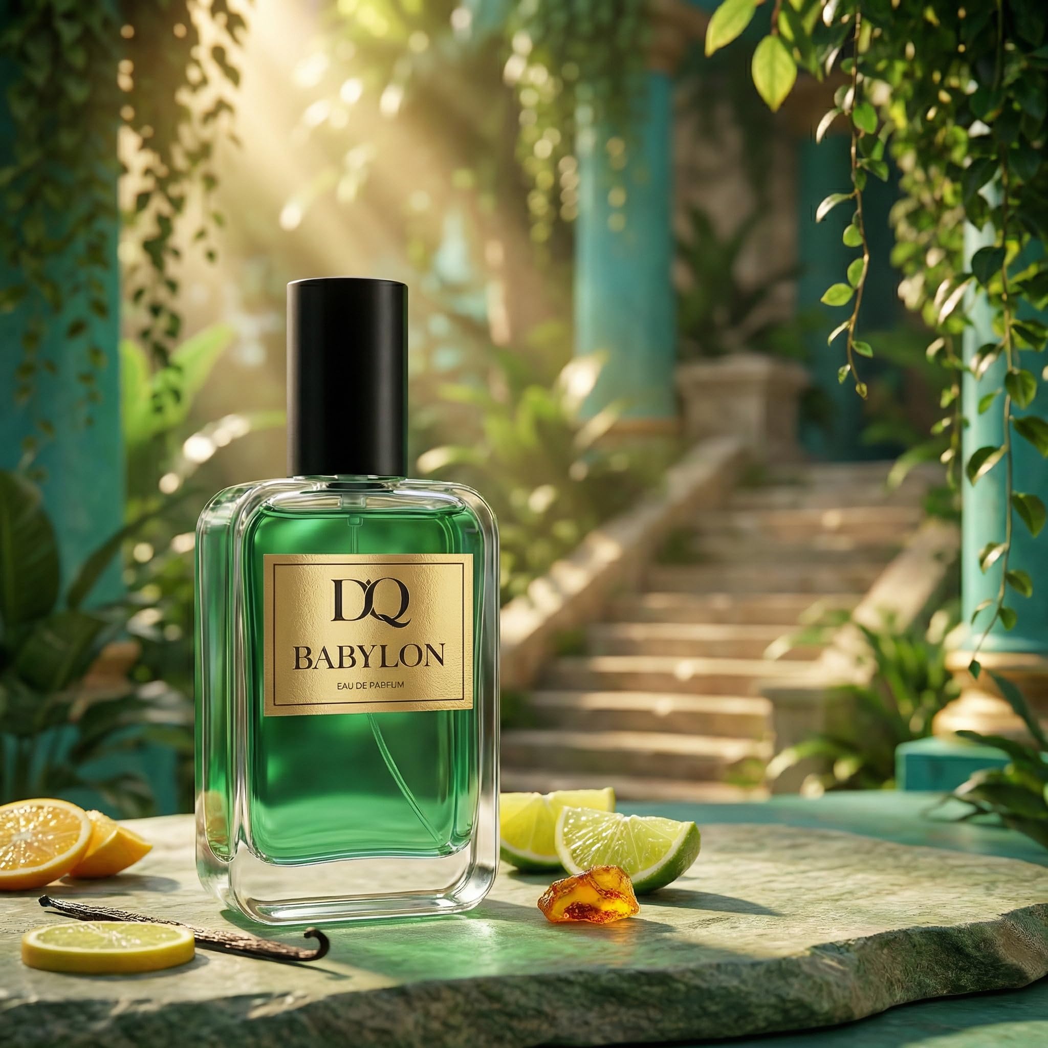 D’QAR BABYLON | Eau de Parfum Unisex 50 ml – Fruchtig-zitrischer Duft mit Orange, Bergamotte, Zitrone, Vanille, Moschus und Amber