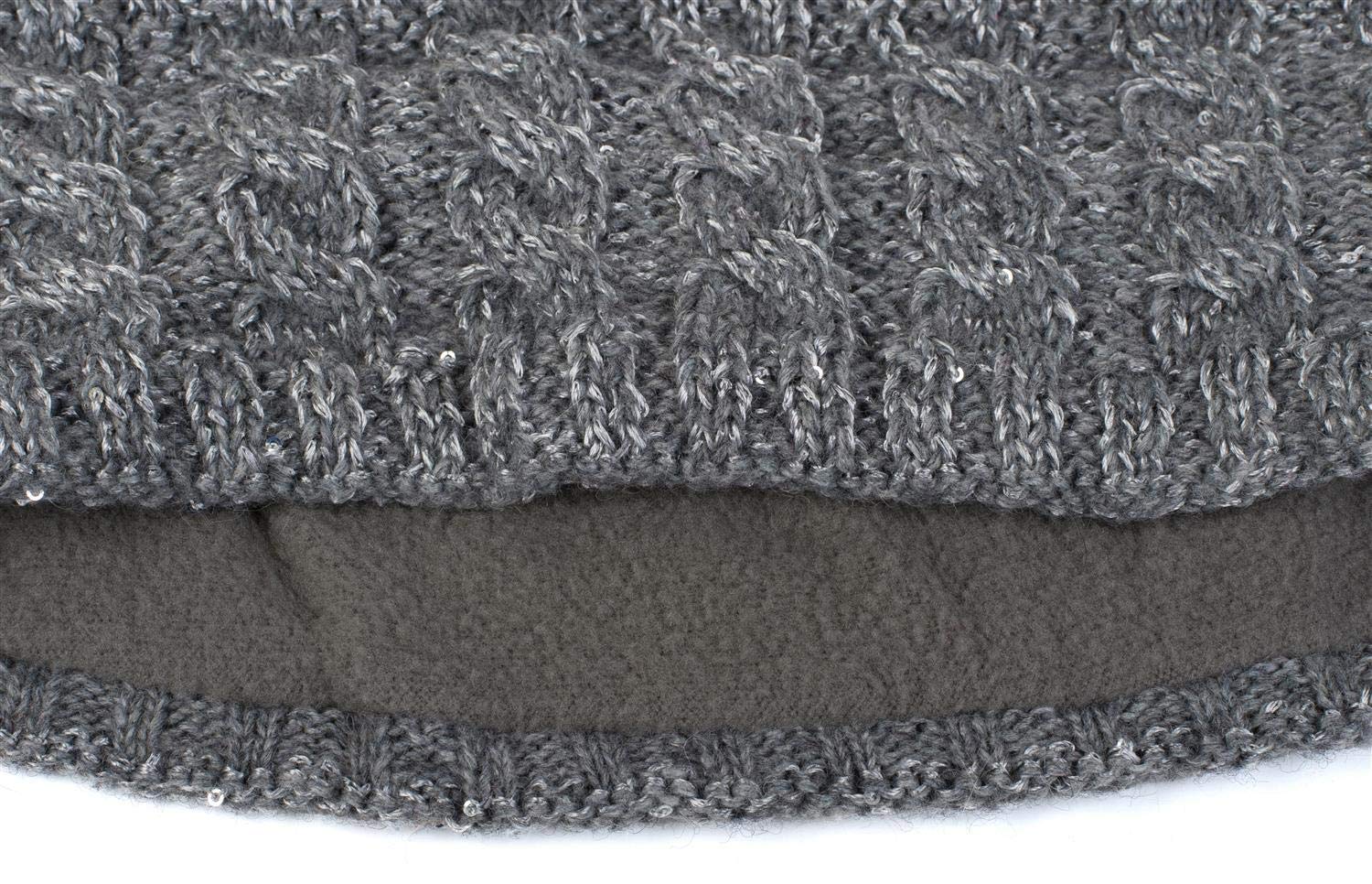 styleBREAKER women knit headband with plait pattern and sequins, fleece lining, hairband, headband, women 04026028, color:Grey - Image 2