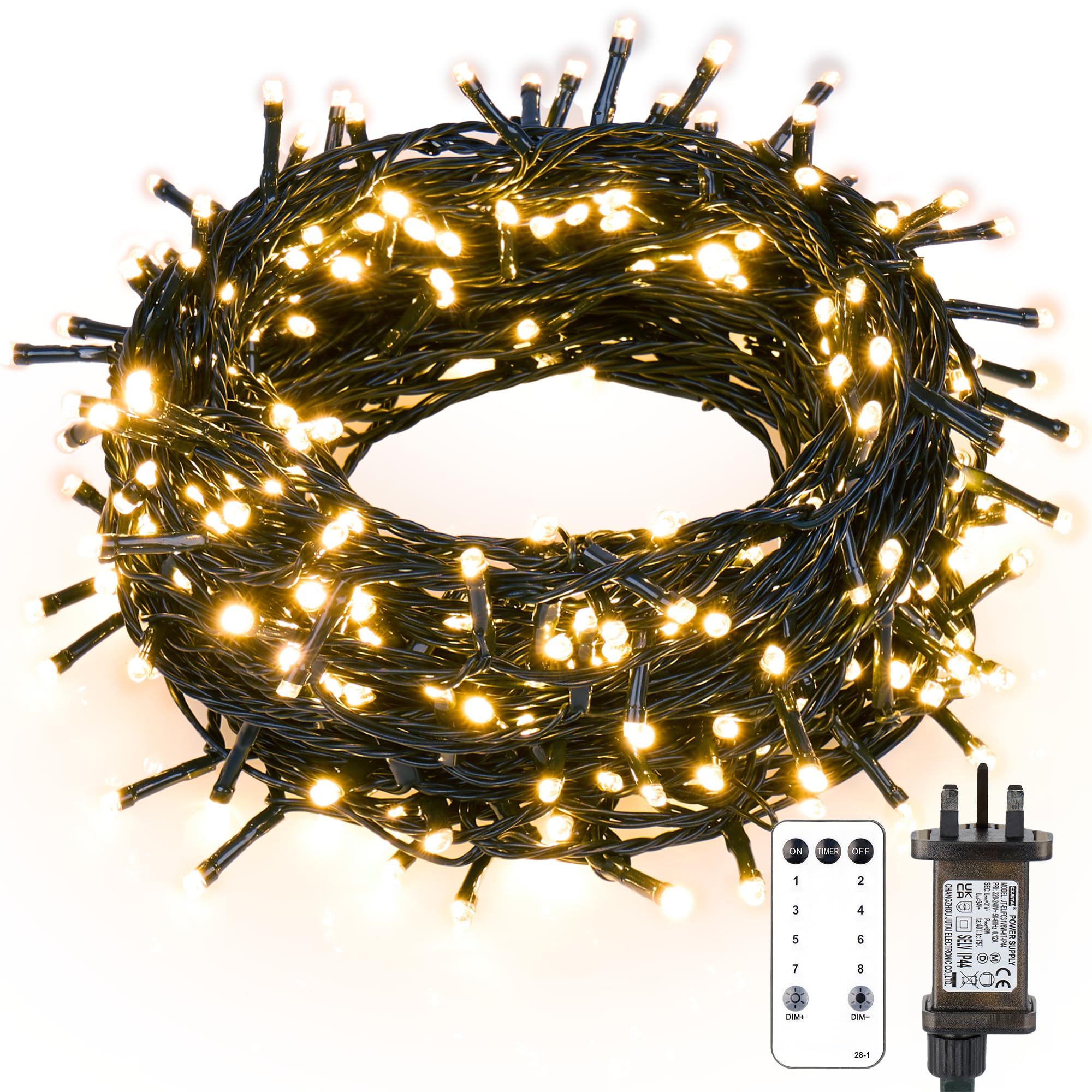 Twinkle Star Xmas Tree Lights, 30m 300 LED Fairy Lights Outdoor with Remote/8 Modes/Timer