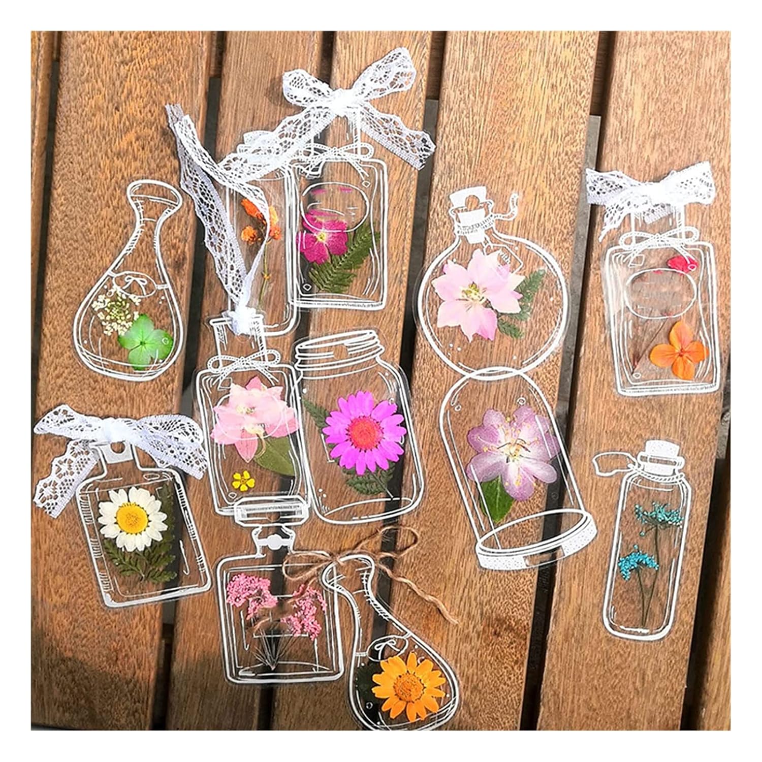Handmade DIY Transparent Dried Flower Bookmarks, Flower Bookmark Maker
