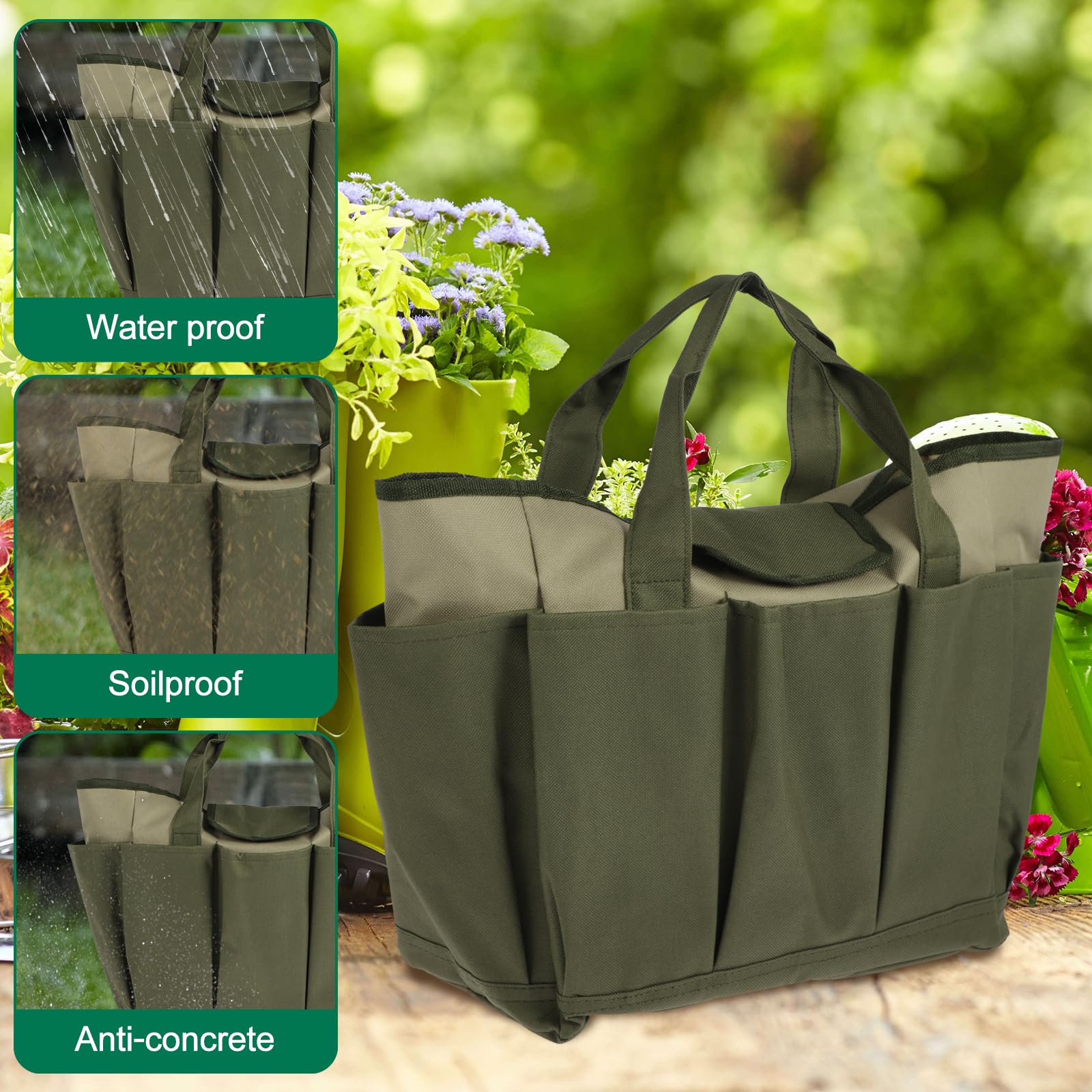 Sac Outils Jardin Oxford Étanche 7,5 X 8,3 - Organisateur Avec Poches Pour Outils De Jardinage