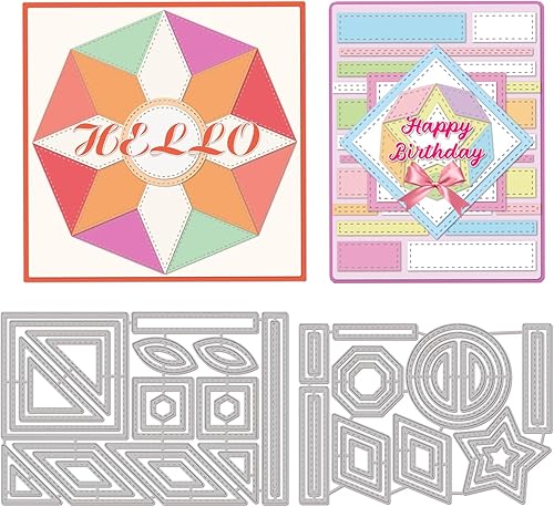 INFUNLY Troqueles geomĂ©tricos troquelados de metal troquelado con marco de capa troquelada, troqueles de corte de tarjetas de edredĂłn de cĂrculo INFUNLY Troqueles geomĂ©tricos troquelados de metal troquelado con marco de capa troquelada, troqueles de corte de tarjetas de edredĂłn de cĂrculo