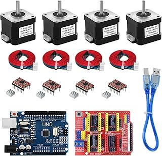 Twotrees 3D Printer CNC Controller Kit with for ArduinoIDE, GRBL CNC Shield Board A4988 Stepper Motor Driver Nema 17 Stepper Motor