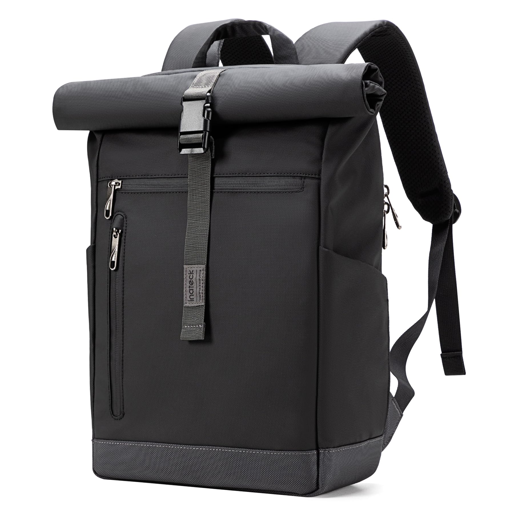 Inateck RollTop Rucksack Herren Damen 25L-30L Fahrradrucksack Schulrucksack für Uni Freizeit Job Sport Reisen, Stylische Tagesrucksack mit 17 Zoll Laptopfach