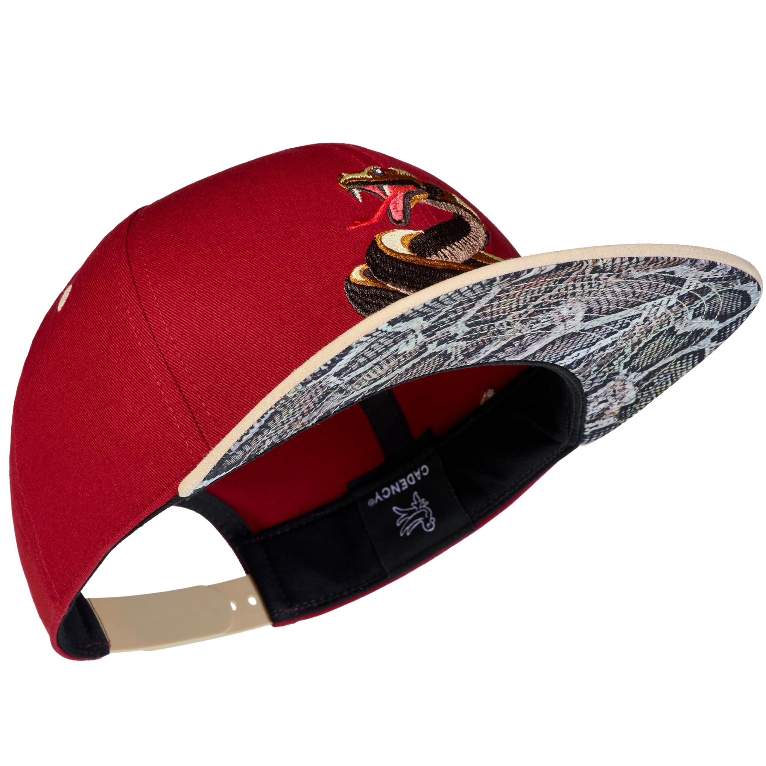 Cadency Gorra de béisbol para Hombre, Gorra de béisbol de Serpiente, Visera Recta, 100% algodón, Duradera, Mujer, Unisex, Color Rojo óxido, tamaño Ajustable