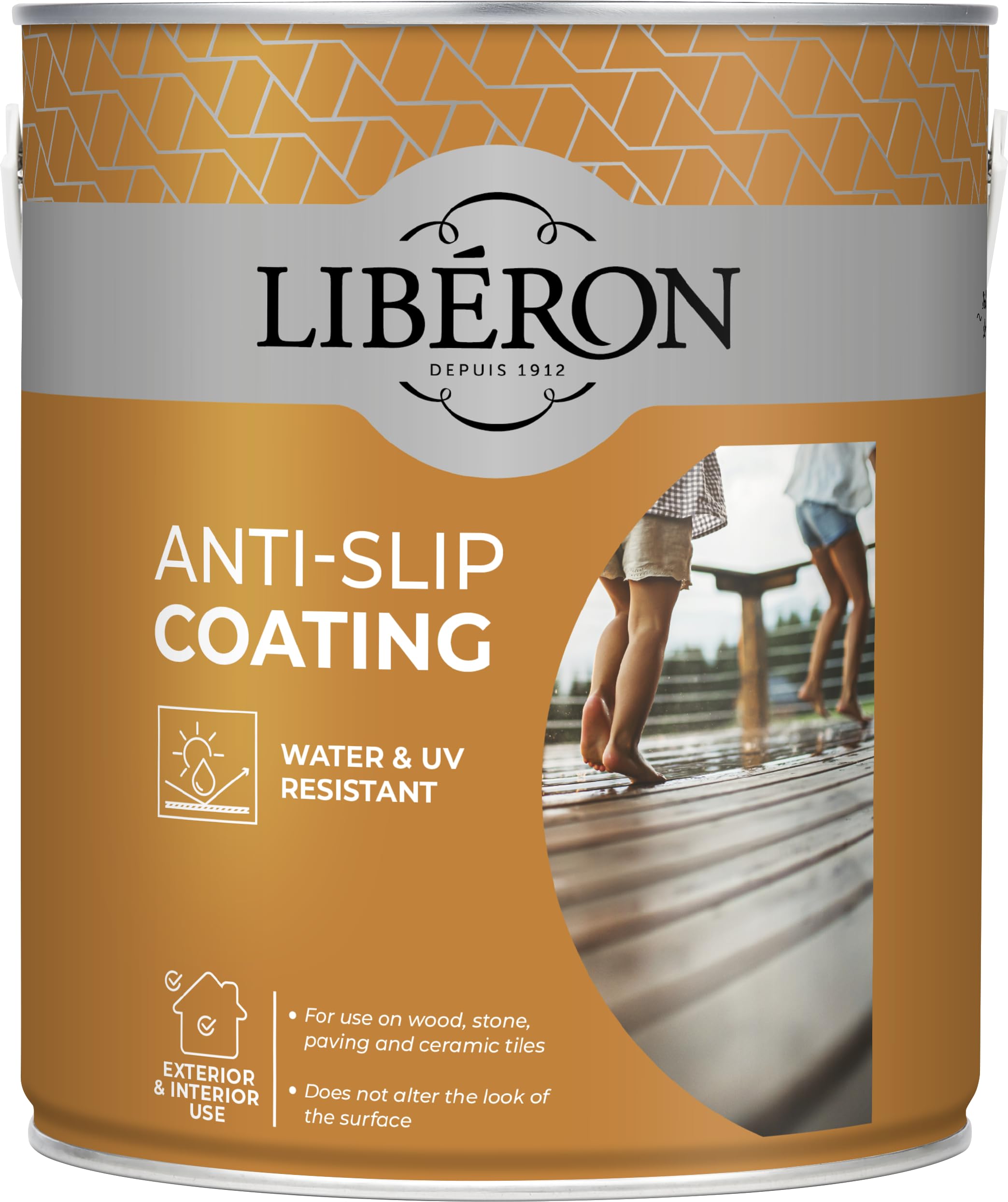 Libéron Anti-Slip Coating - UV & Water Resistant - for Decking, Steps & Patios - Outdoor Multi-Surface Protection - Clear Finish - 2.5L