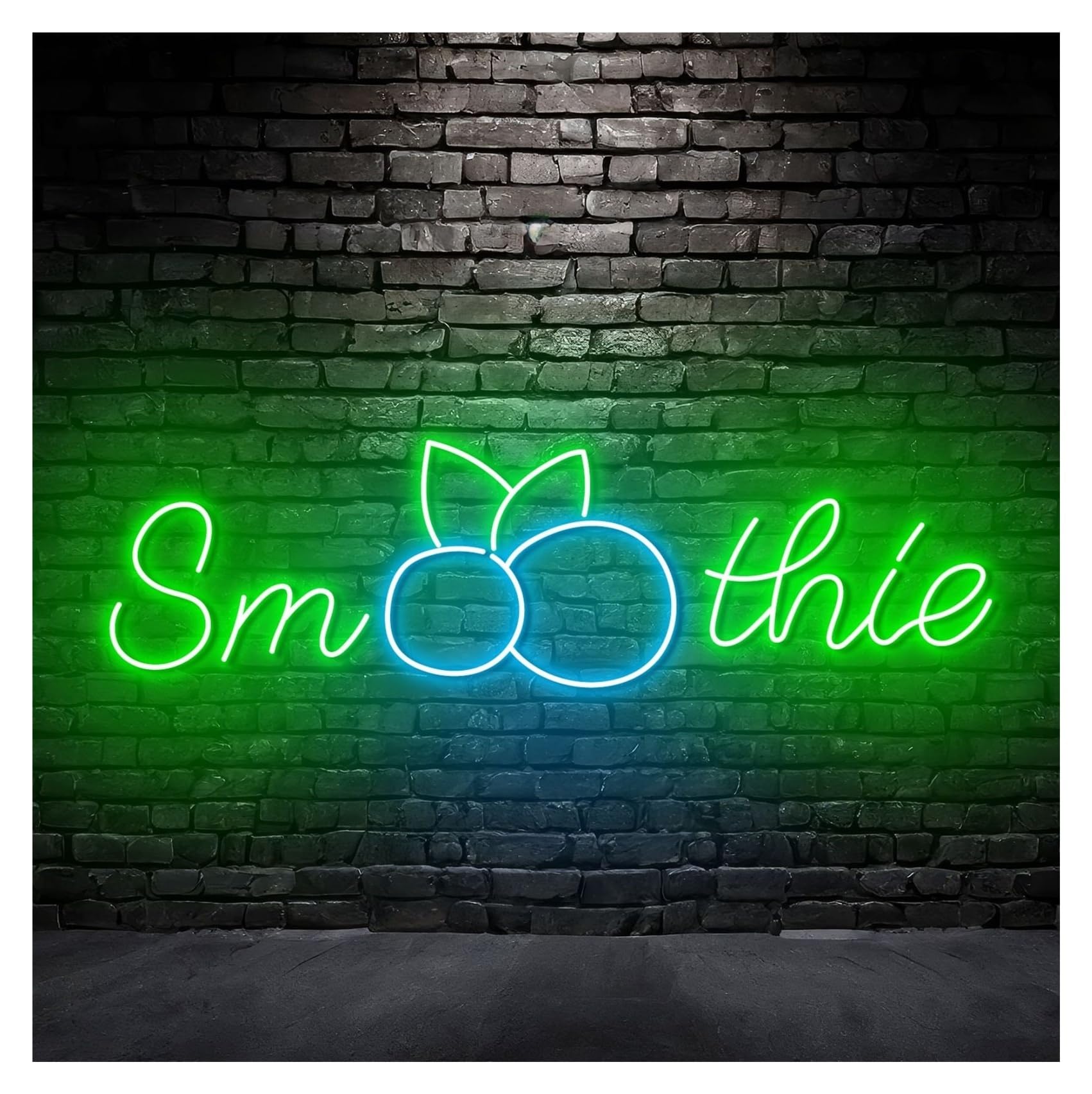 Hanging Art Neon Signs "Smoothies"Neon Sign Fruit Led Light Wall Art Decor Store Shop Storefront Window Display Business Entrance 50cm