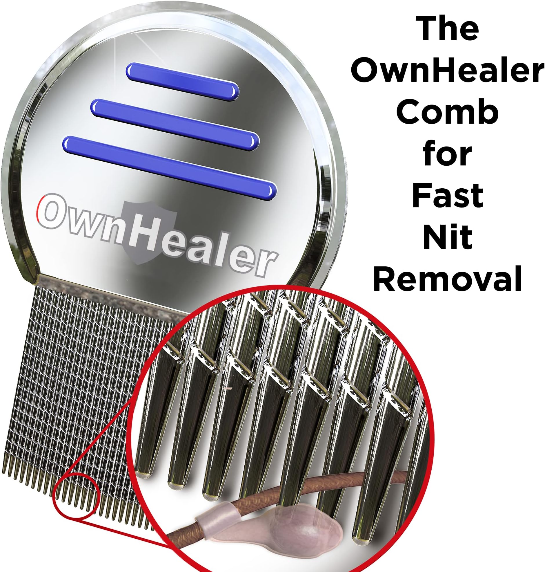 HandyHealer HEAD LICE COMB SET for Fast Nit and Lice Treatment - BEST RESULTS on all Different Types of Hair from HandyHealer.