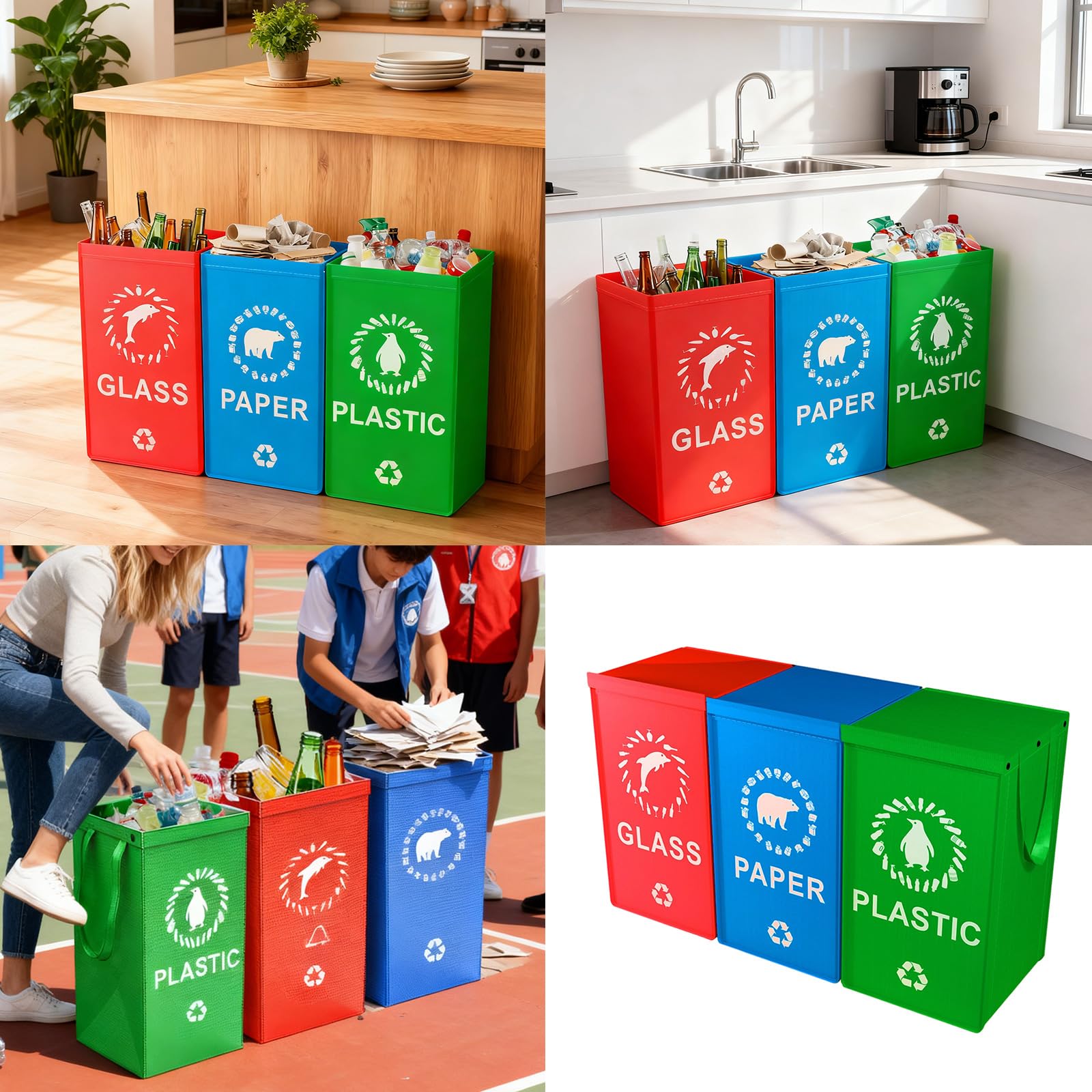 Bolsa de basura tejida para hogar, diseño a prueba de fugas, bolsa de basura de gran capacidad para cocina, baño, uso en oficina, bolsas de basura