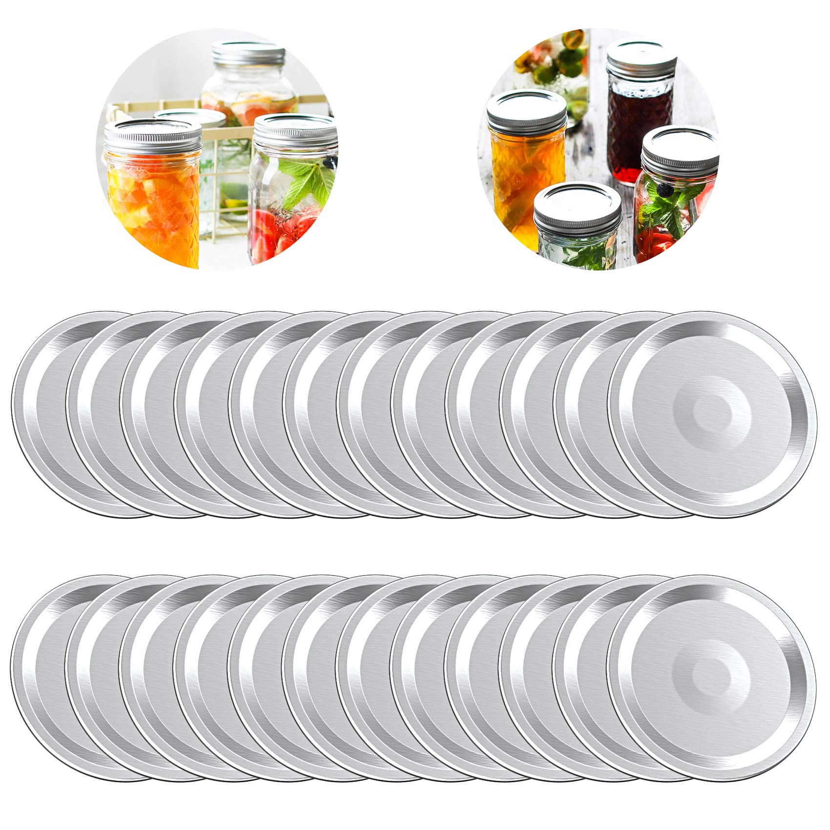 36 Pcs Regular Mouth Canning Lids, Leak Proof Mason Jar Lids for Canning Food Storage Can Caps, Secure Airtight Canning Jar Lids for Ball and Jars (70MM, Silver)