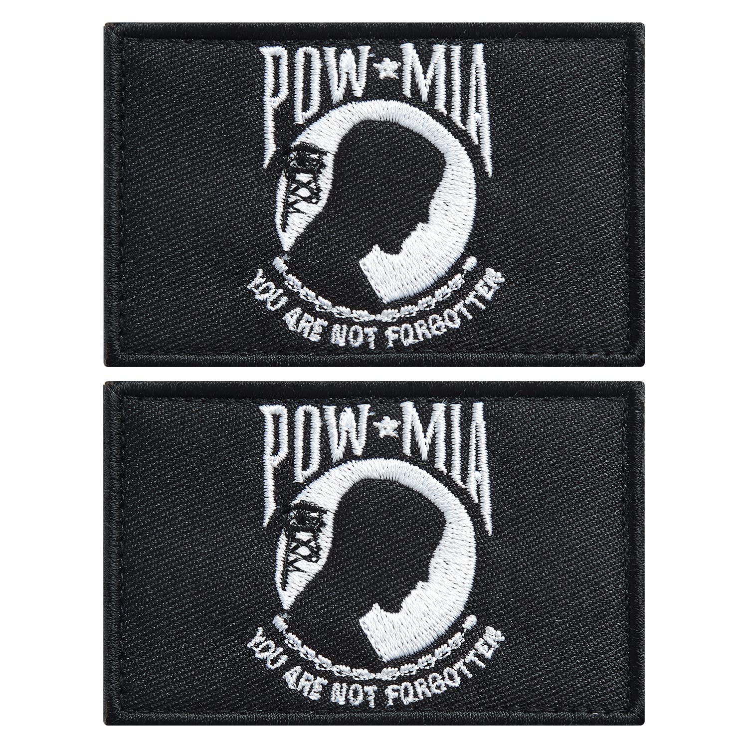 stidsds 2 Pack American US POW MIA Flag Patch USA POW MIA Flags Embroidered Patches United States Military Flags Army Tactical Patch for Clothes Hat Backpacks Pride Decorations