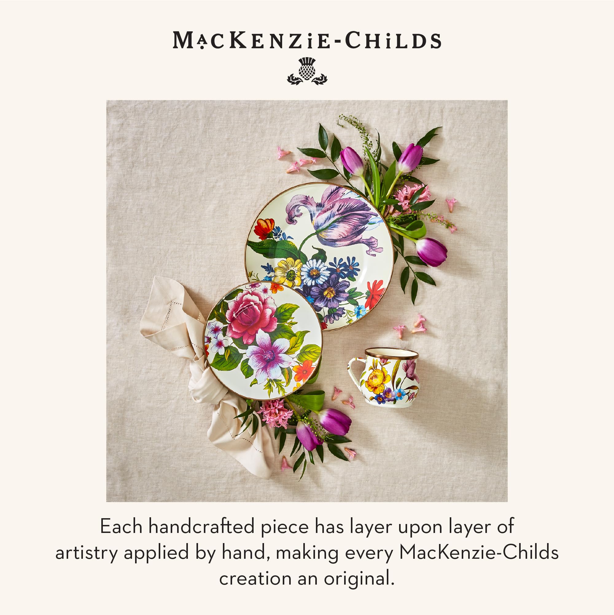 Amazon.com: MACKENZIE-CHILDS Set of 4 Enamel Appetizer Plates