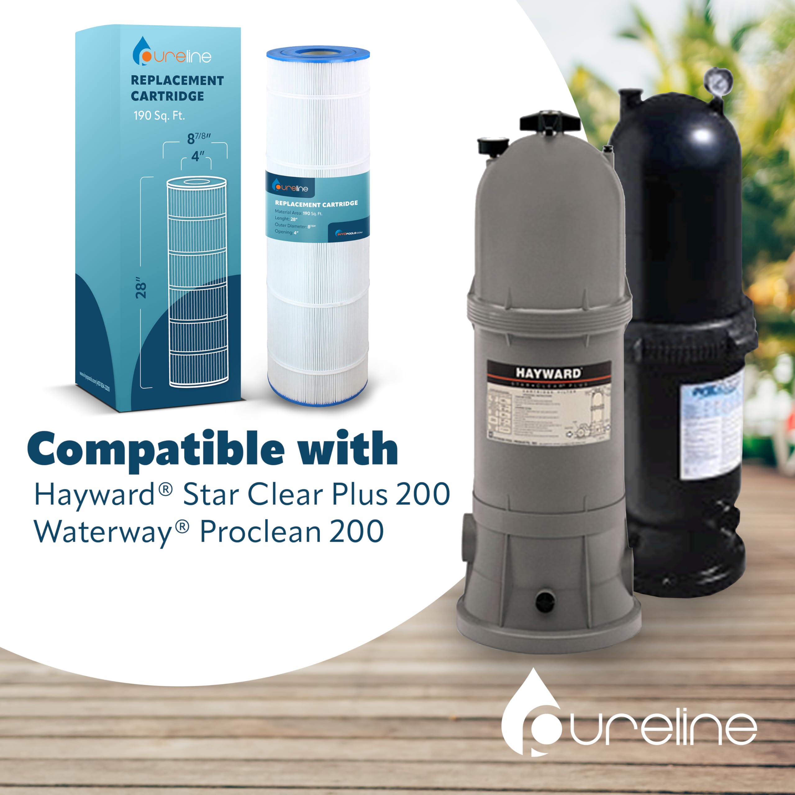 Amazon.com : Pureline 190 Sq Ft Pool Replacement Cartridge Filter