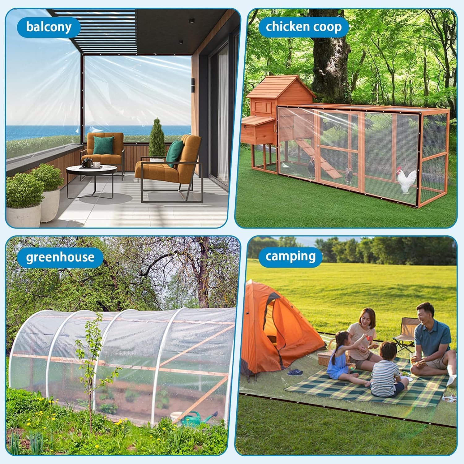 YILUFAICAI Bâche Transparente avec Œillets pour Serre 1x5m – Toile Imperméable Épaisse et Renforcée, Anti-Déchirure pour Pergola, Terrasse, Poulailler et Jardin