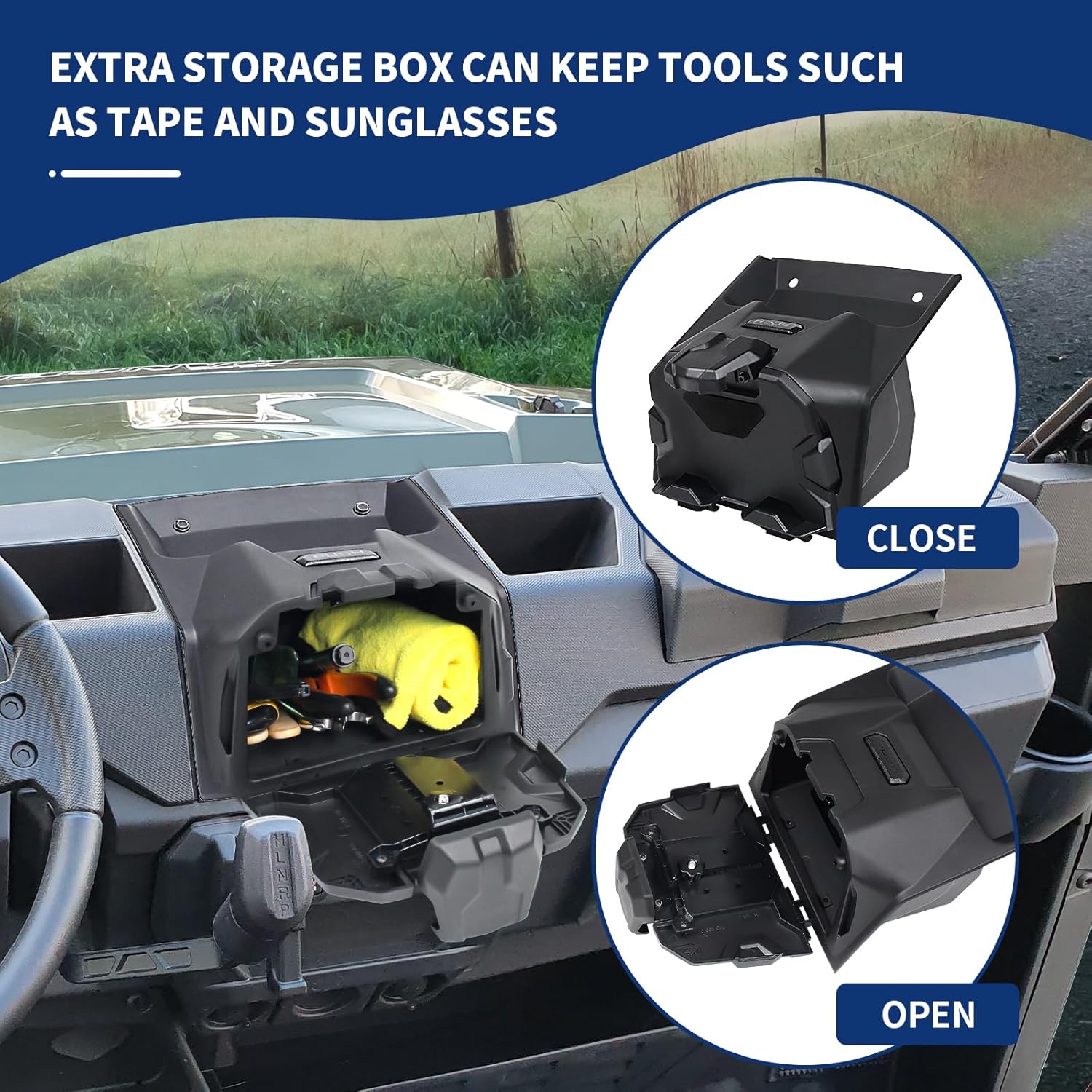 Electronic Device Mounts Compatible with 2018-2024 Polaris Ranger XP 1000 Crew Diesel Accessories Electronic Device Phone Tablet GPS Holder with Storage Box Organizer Tray