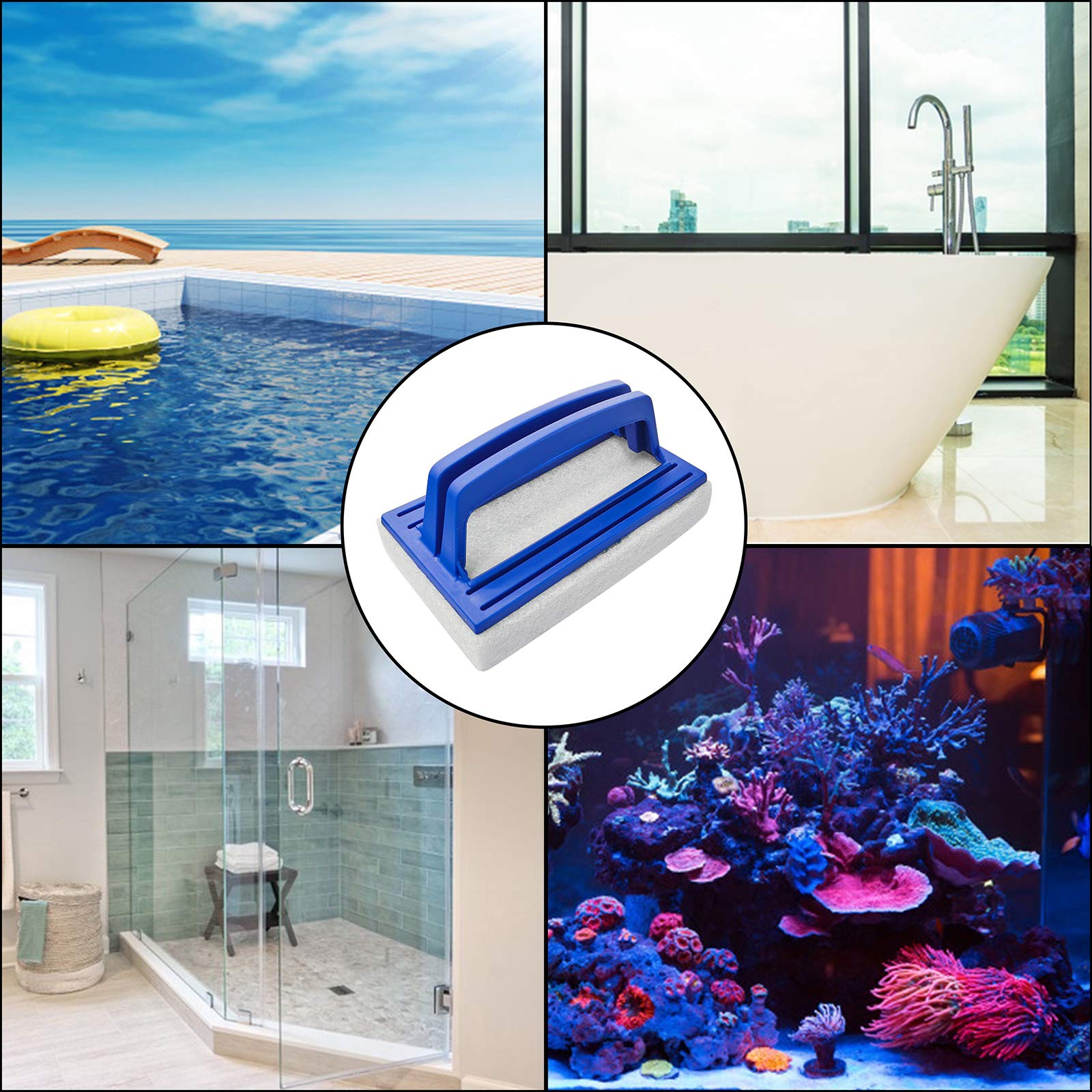 Spazzola per pareti piscina blu Spazzola per pulizia in plastica Testa per accessori per piscine Spa Strumenti per la pulizia di vasche idromassaggio (26 cm