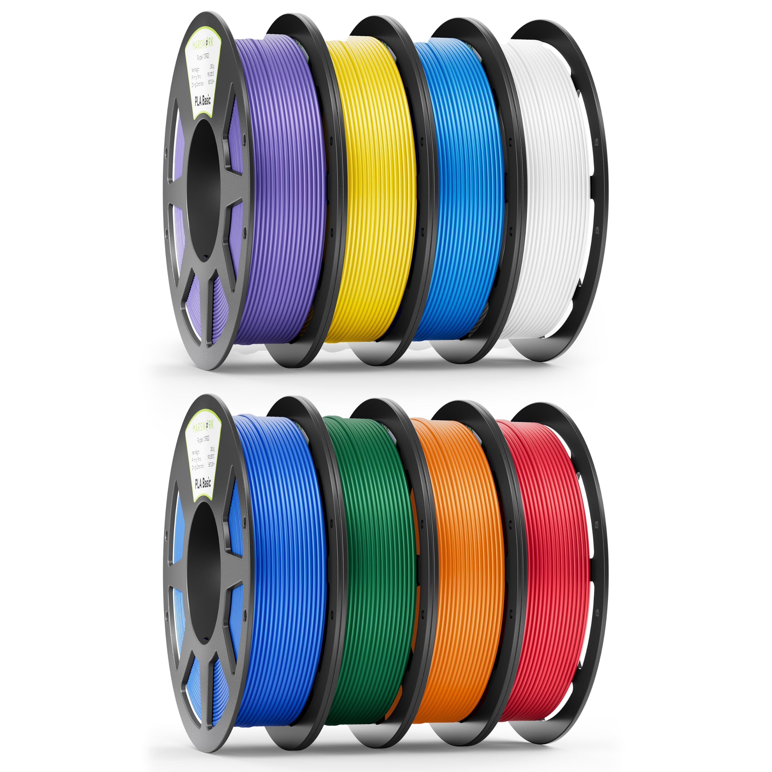 Pre-Dried PLA Basic, 8 x 250g Bundle for Bambu Lab 3D Printers