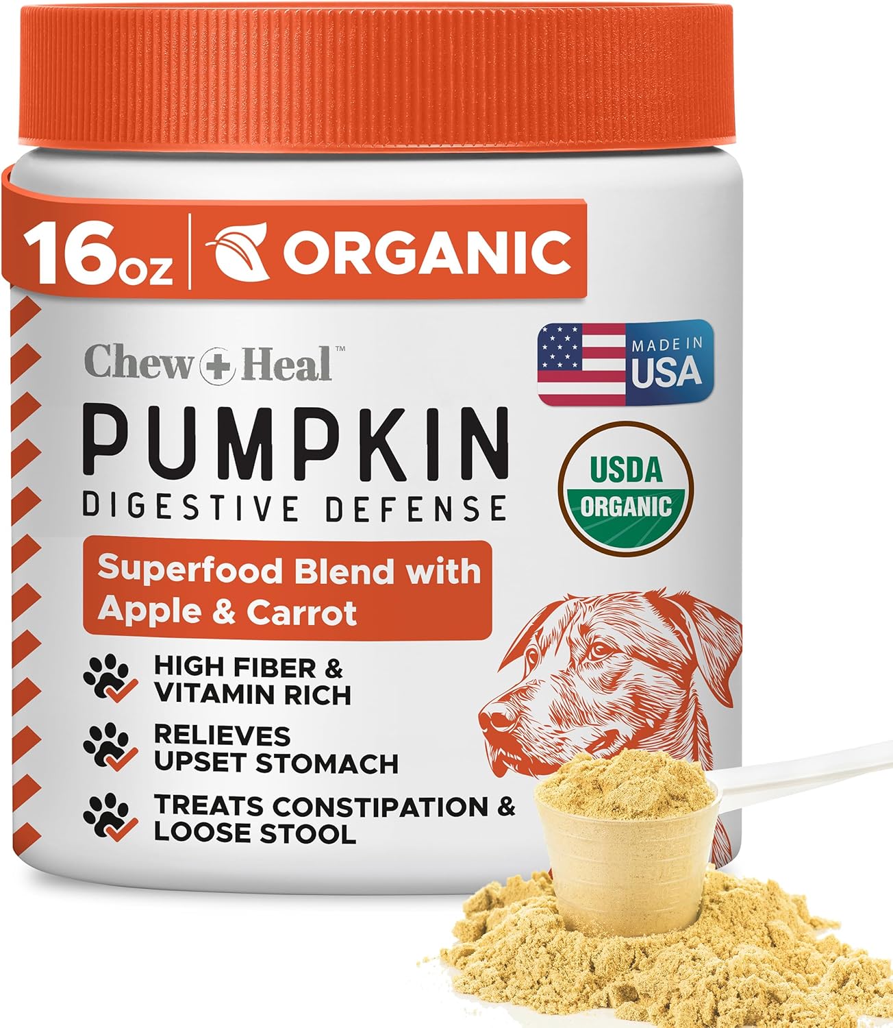 Organic Pumpkin Powder for Dogs – 16 oz