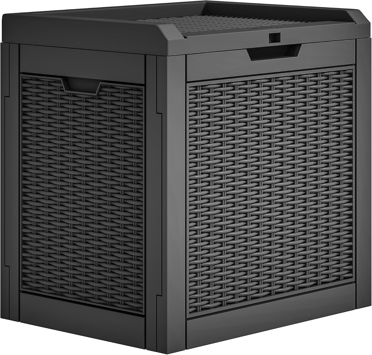 YITAHOME 32 Gallon Deck Box, Resin Storage with Lockable Lid & Side Handles, Indoor Outdoor Small Container for Patio Cushion, Garden Pool Accessories, Backyard Furniture, Water Resistant Black 32 Gallon