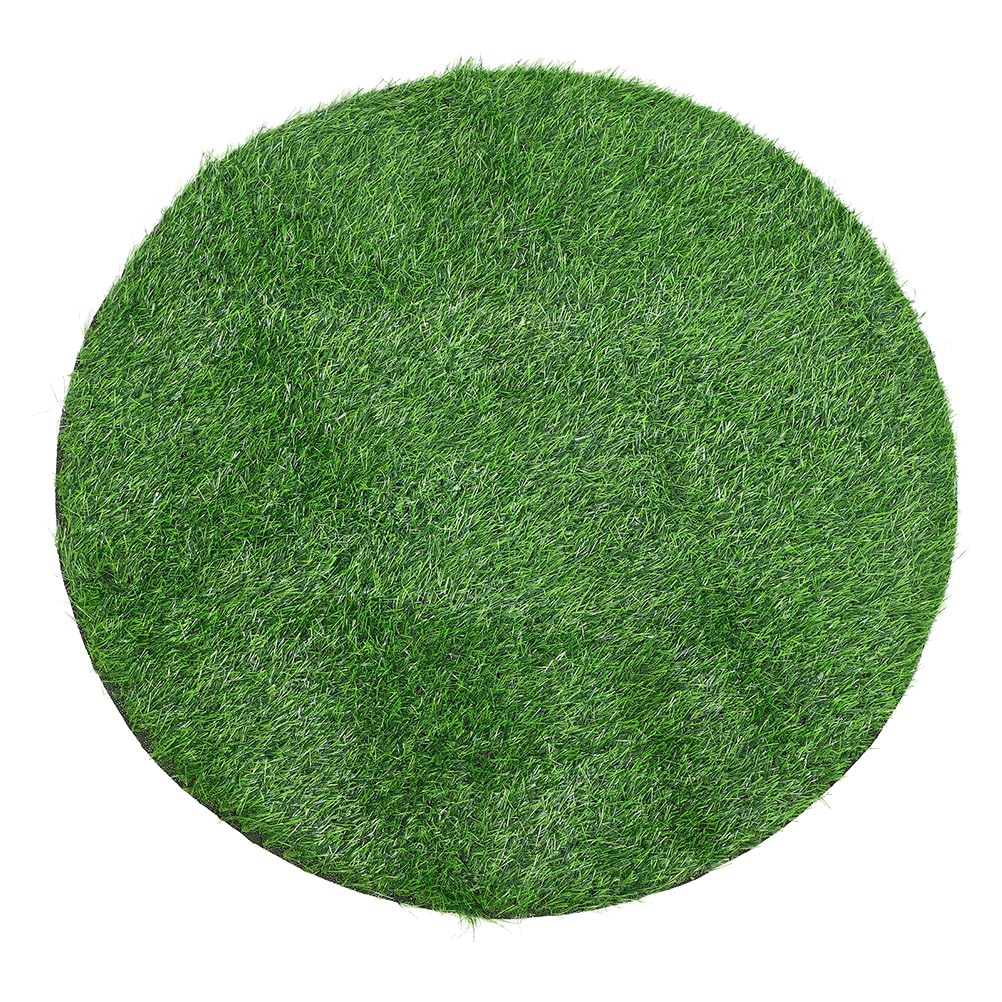 YARNOW Kunstrasen Matte Rund 80cm Durchmesser für Garten Terrasse und Küche als Tischdeko und Schachtabdeckung aus Kunststoff