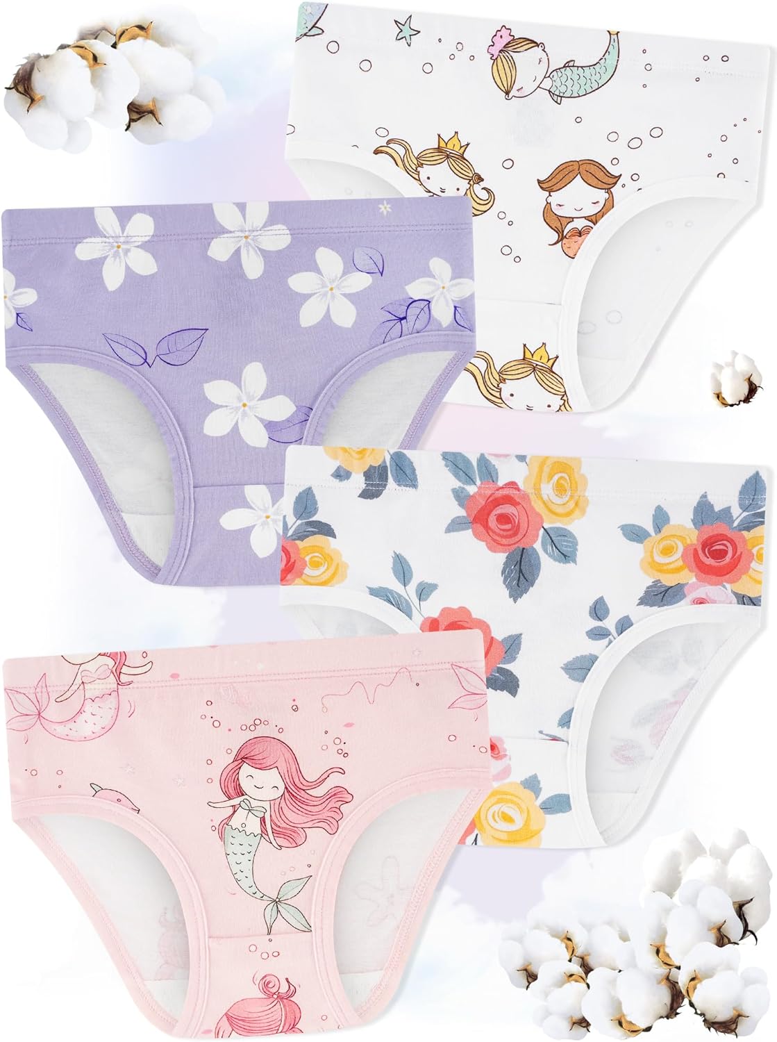 Girls' Underwear,Soft Cotton Tagless Panties for Toddlers' & Little Kids Comfort,Breathable Briefs,8-Pack - Image 3