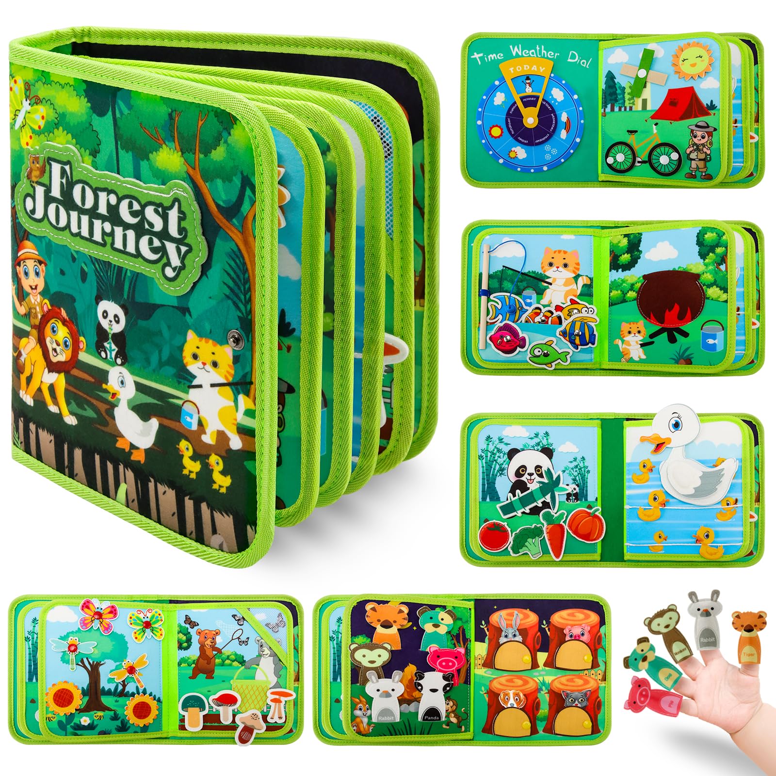 KETIEE Montessori Spielzeug ab 1 Jahr, Busy Board Babybücher Weichem Filz Kinderspielzeug Motorikspielzeug Busy Book für Flugzeug Auto Lernspielzeug Geschenk Spielzeug ab 1 2 3 4 Jahre