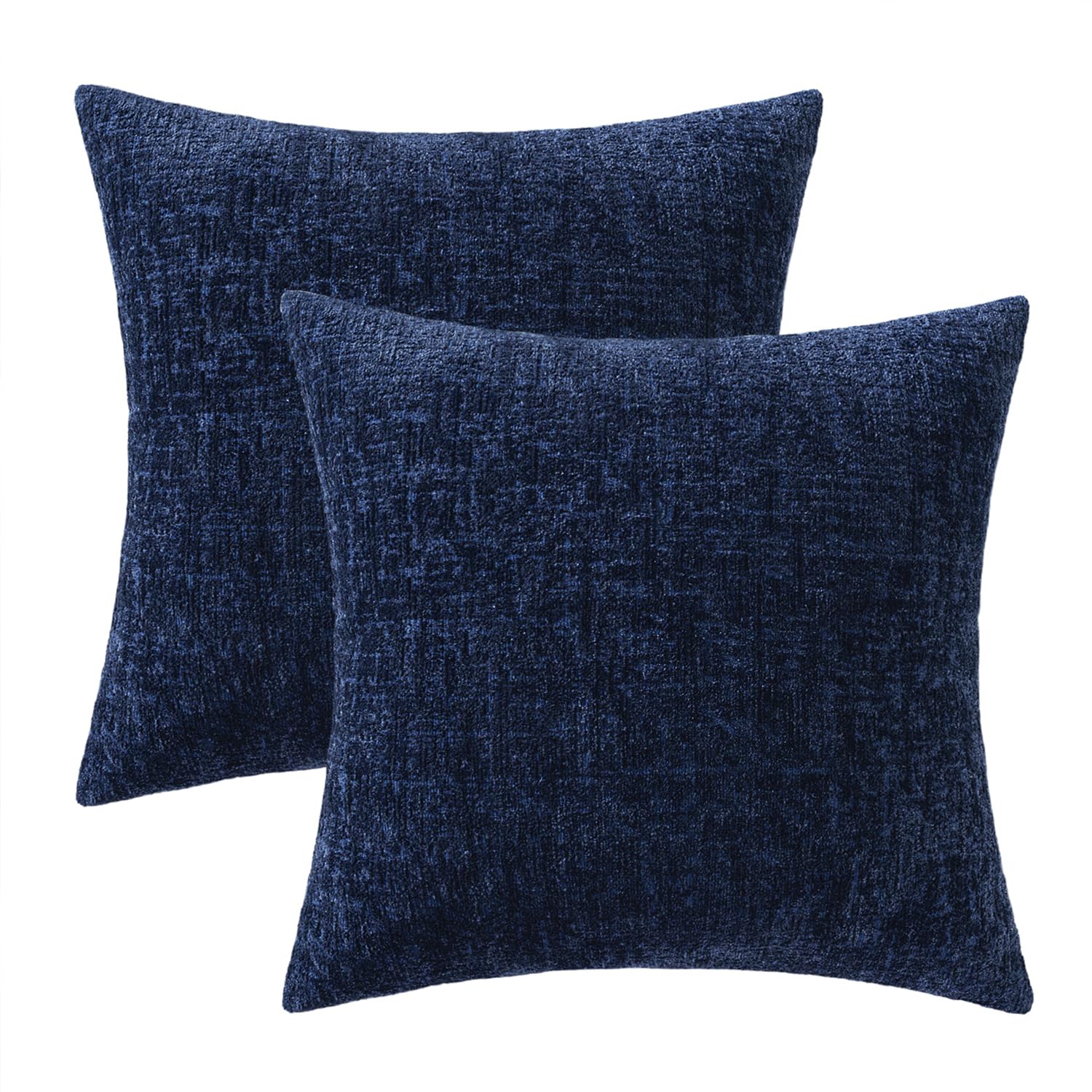MIULEE Decorative Throw Pillow Covers 18x18 Pack of 2 Navy Blue Couch Pillow Covers Soft Cozy Textured Chenille Pillowcases for Home Decor Sofa Living Room Cushion Bedroom — view 6