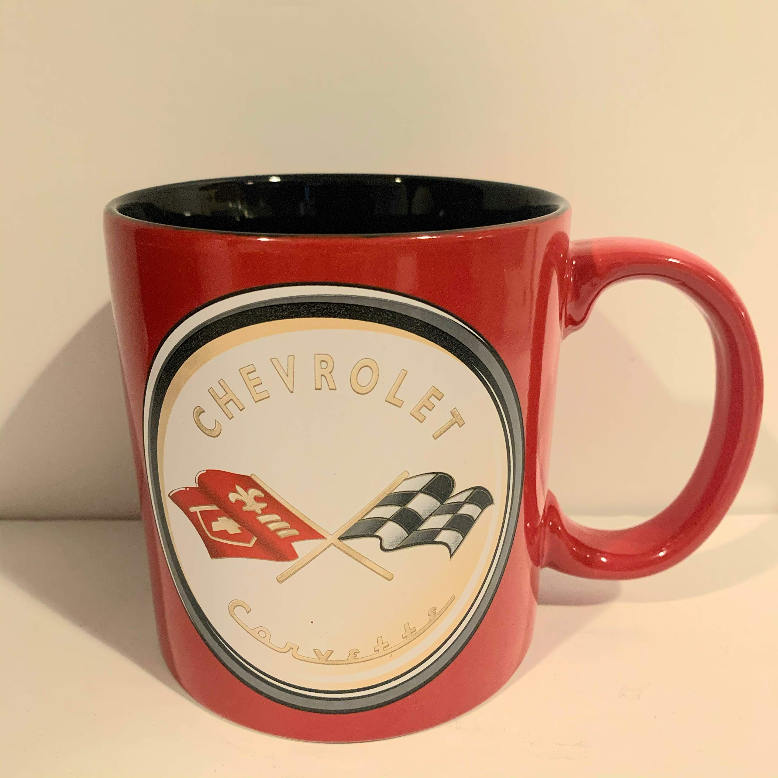 Silver Buffalo GM Chevrolet Red Retro Flag Ceramic Mug, 20-Ounce