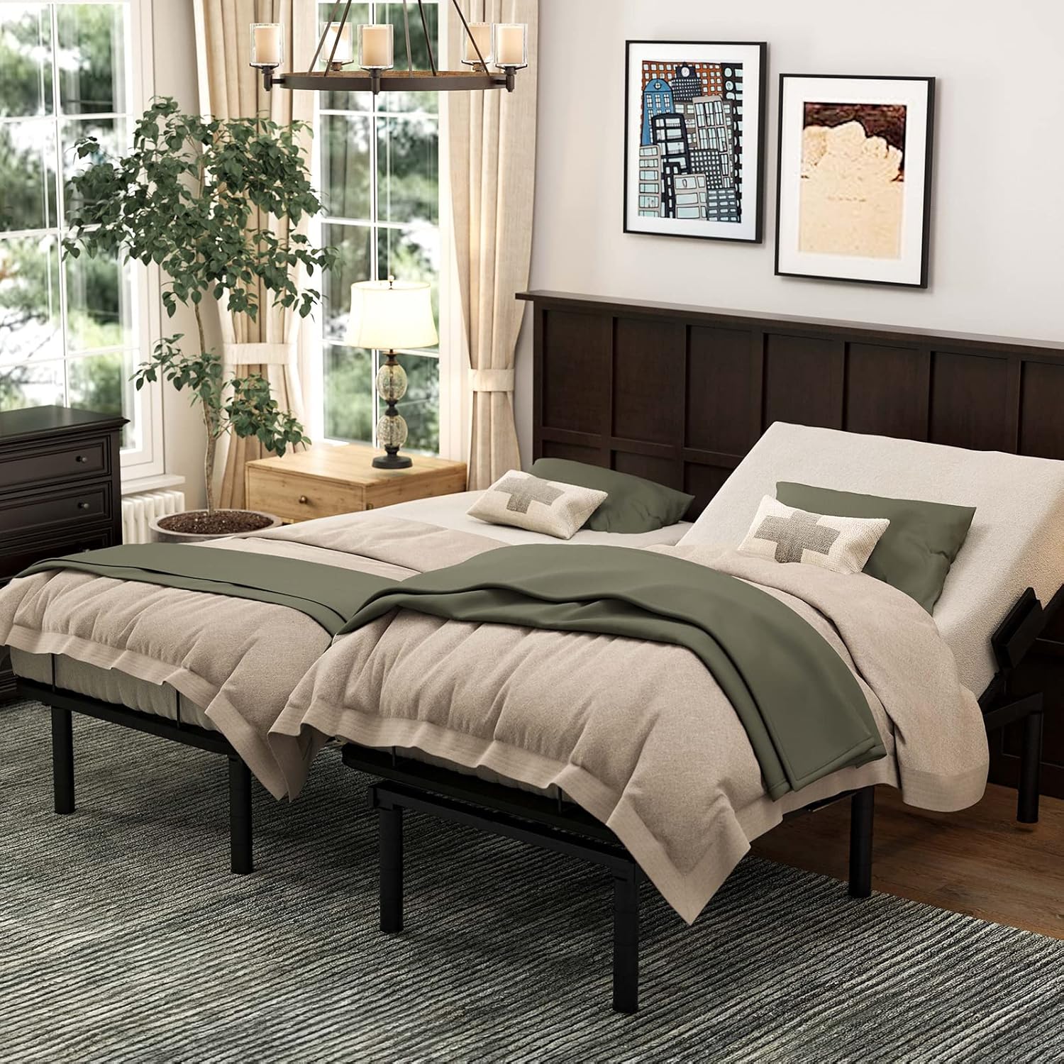 FLEXISPOT S3 Adjustable Bed Frame Base, Split King, Wireless, 5 Minutes Quick Assembly, Zero