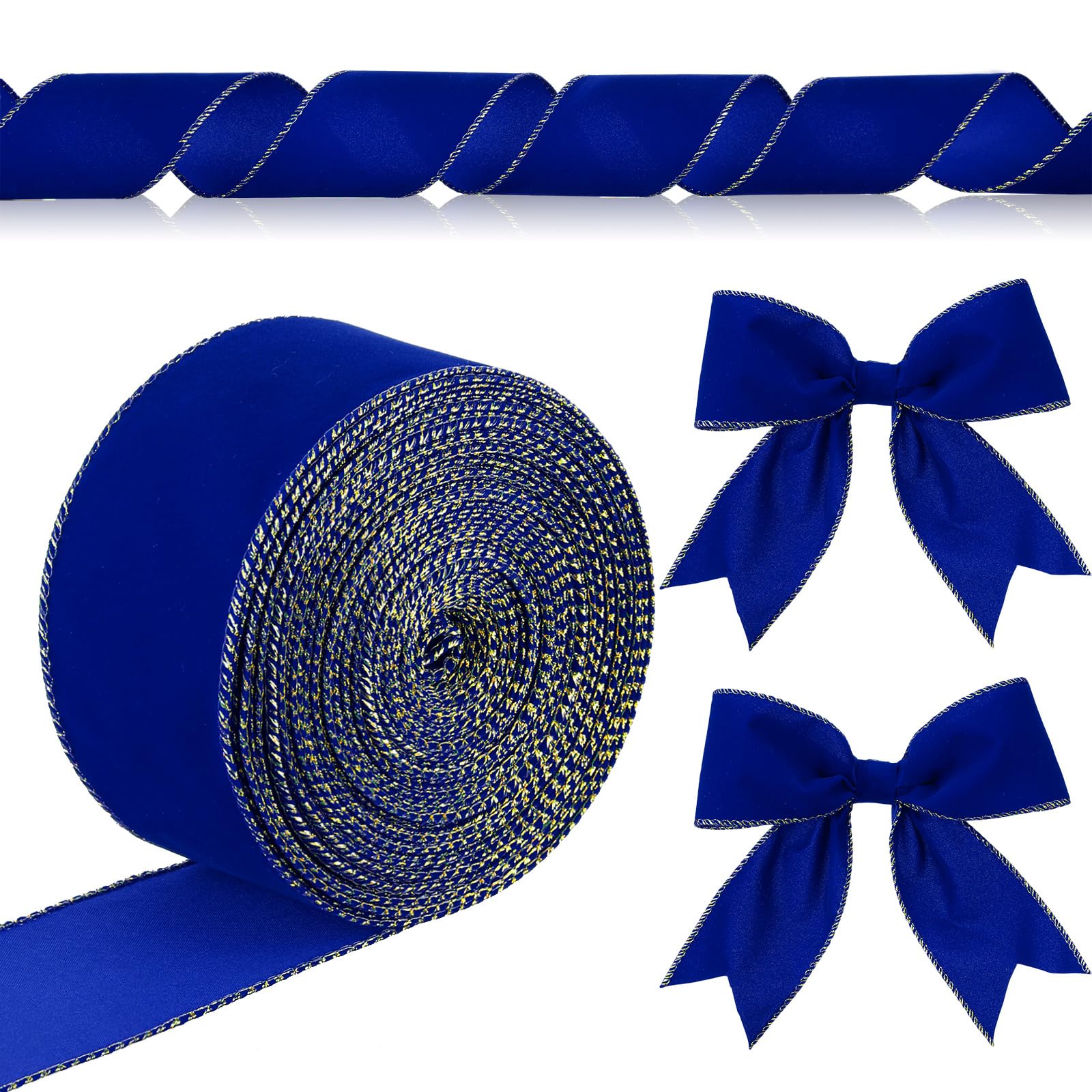Ruban de velours vintage bleu nuit pour habiller vos couronnes de Noël