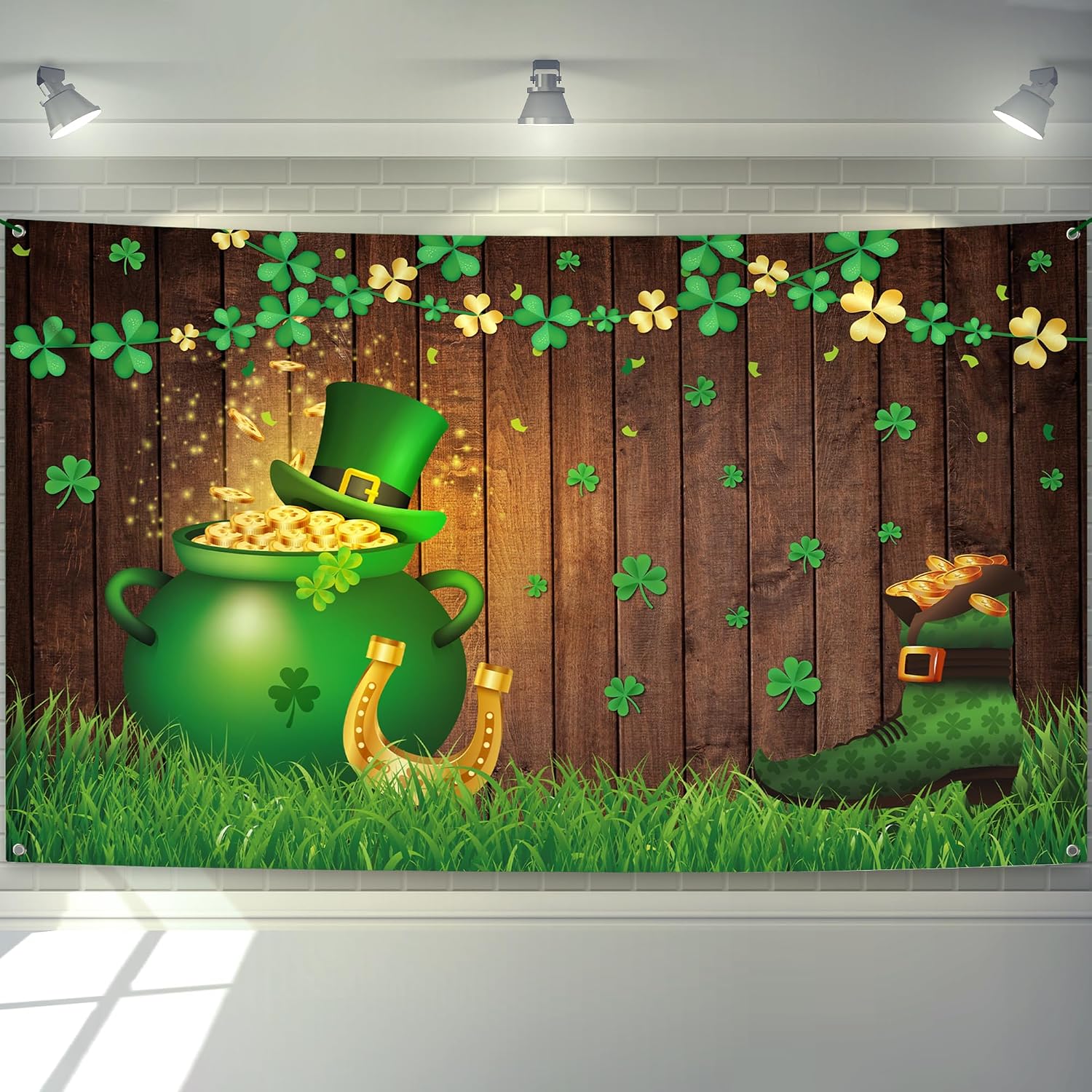 KatchOn, Happy St Patricks Day Banner Decorations - 72x44 Inch St Patricks Day Backdrop for Photography for St. Patrick’s Party Decor | St Patricks Day Decorations for Office | Saint Patricks Day Banner