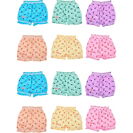 Soft Cotton Kids Bloomers Panty Pack of 12